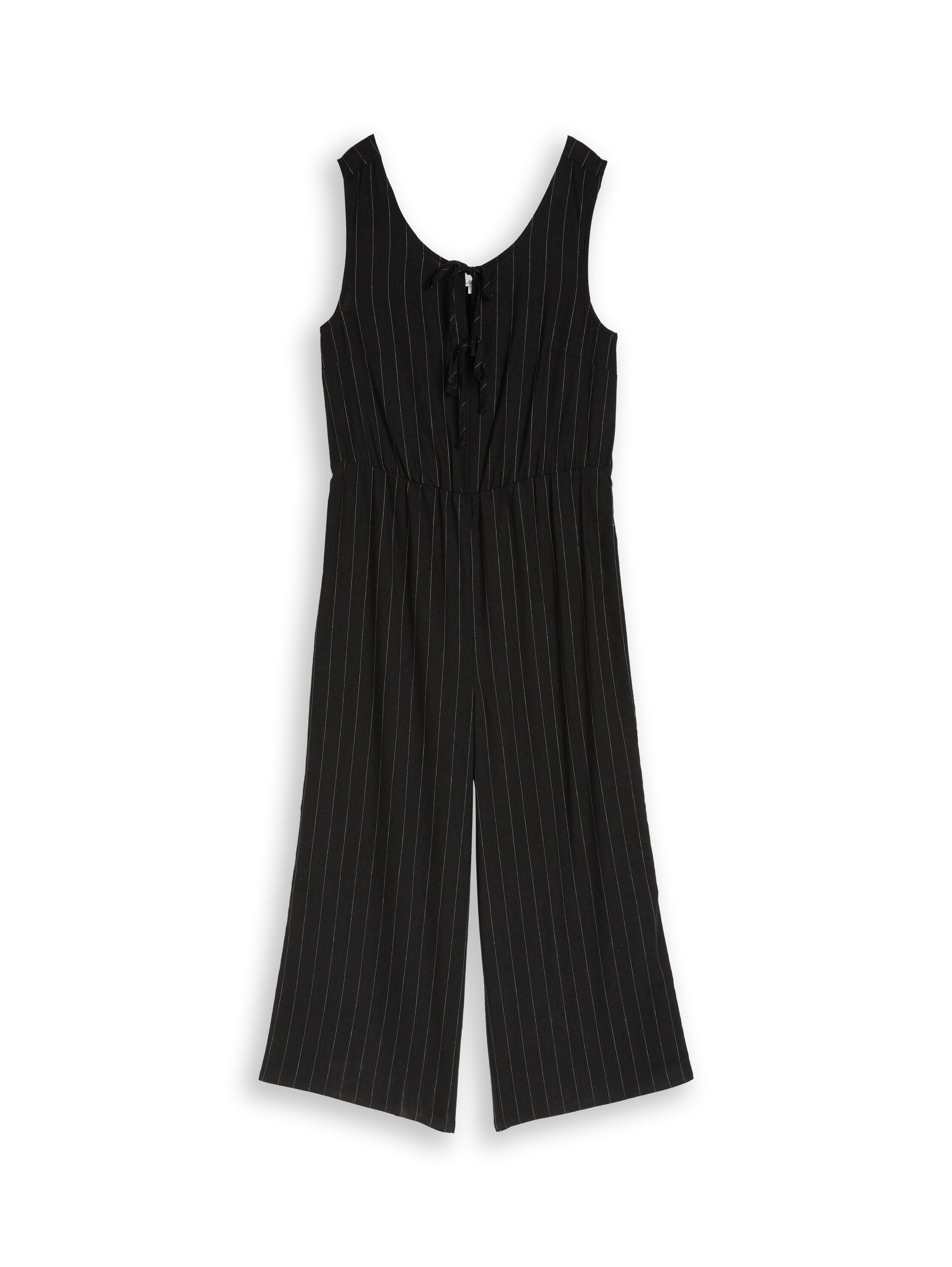 Tom Tailor Black Beige Vertical Striped Overall