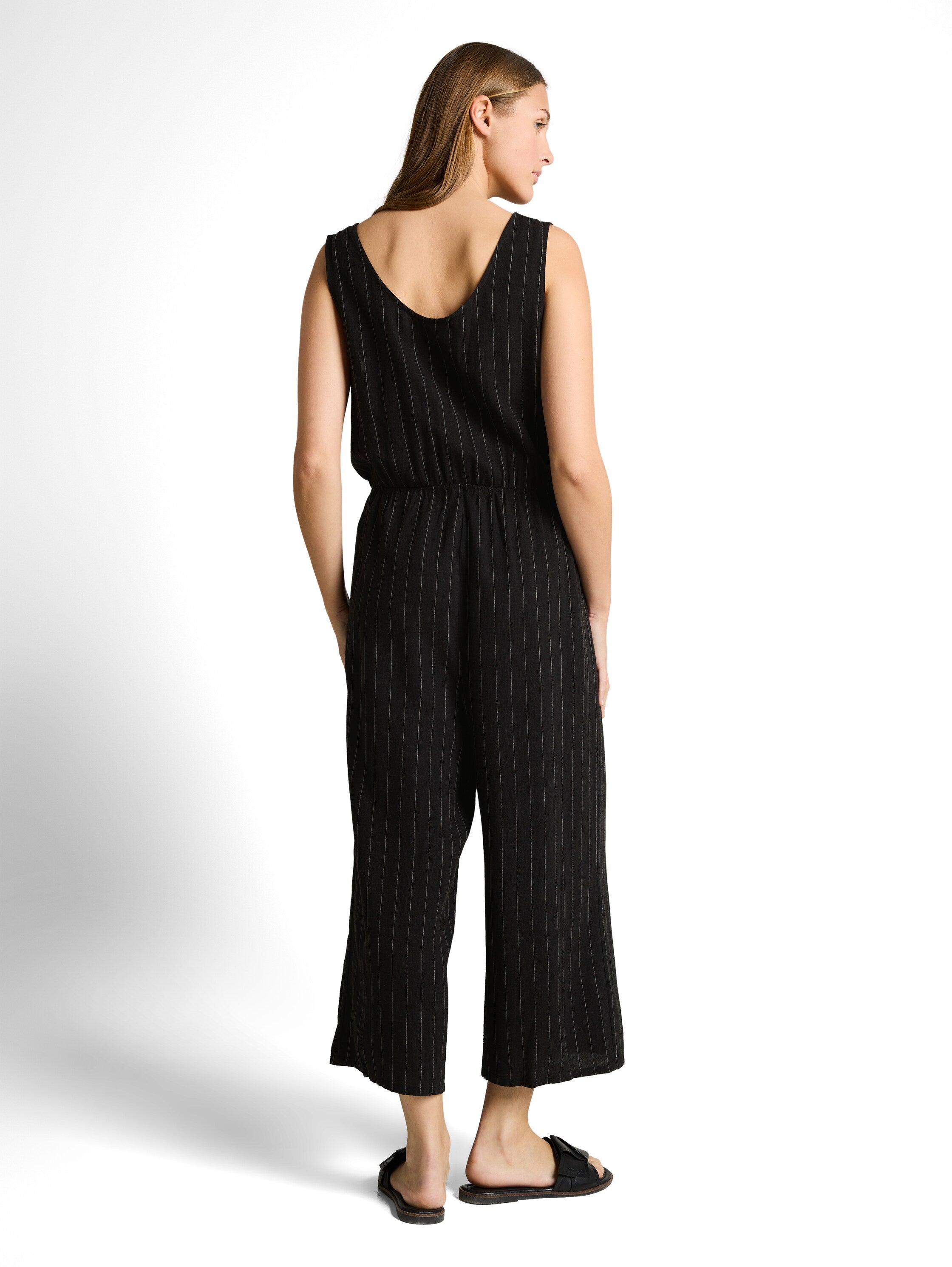 Tom Tailor Black Beige Vertical Striped Overall