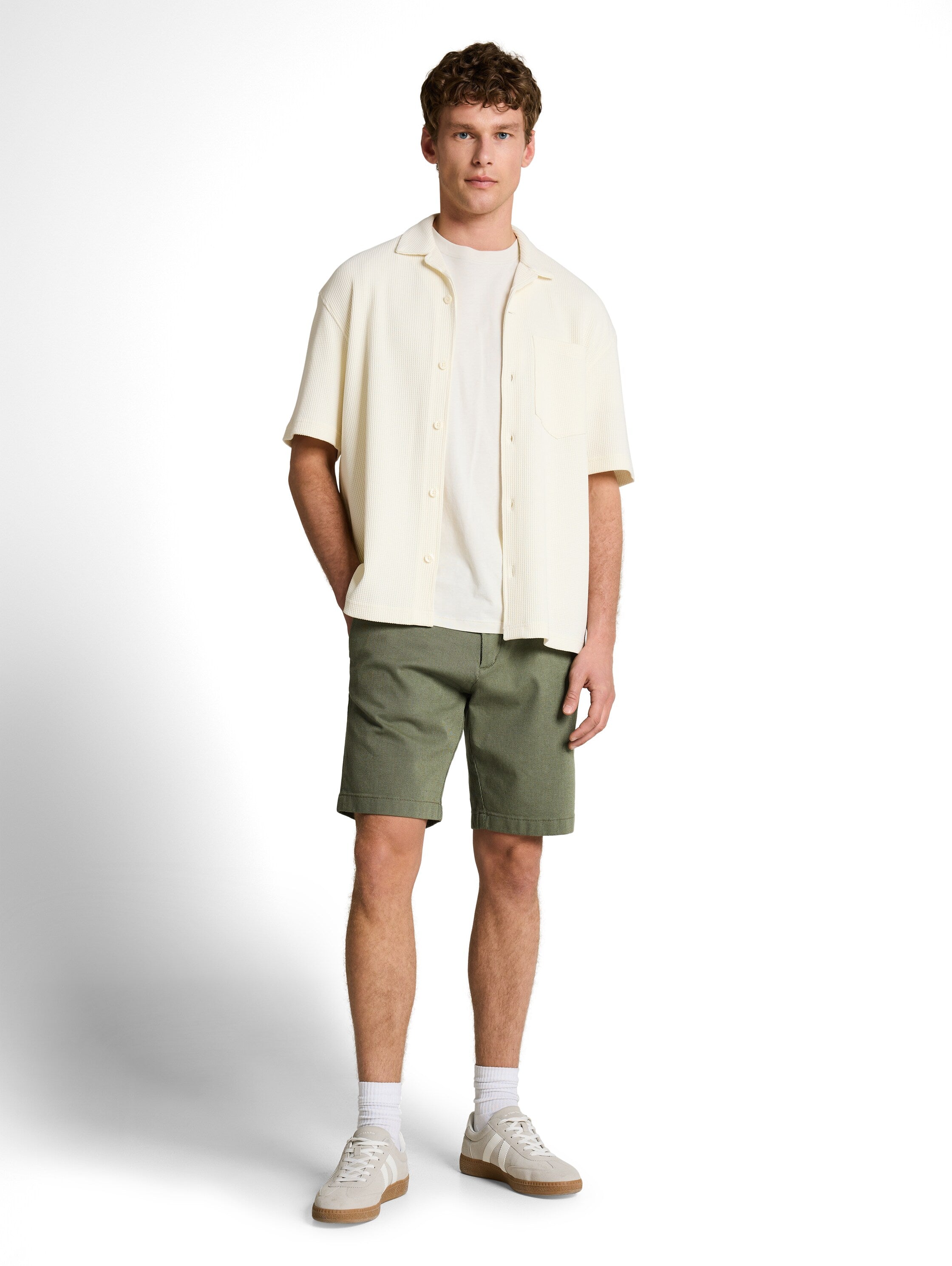 Tom Tailor Olive Regular Chino Shorts With Belt