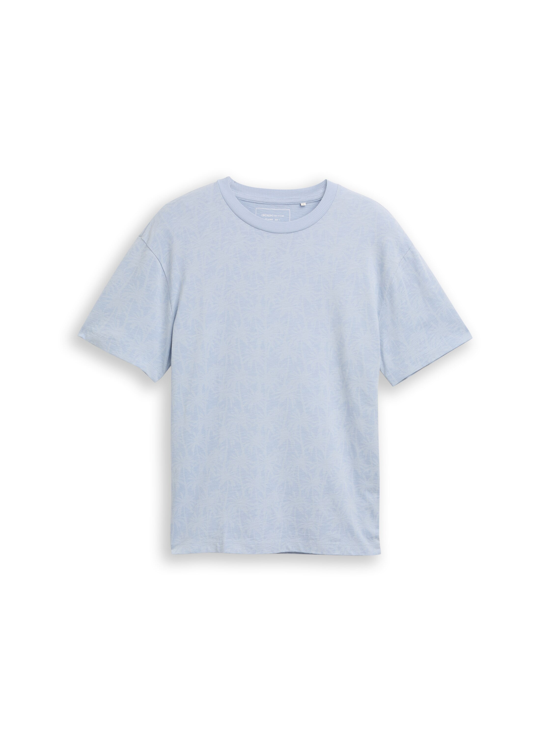 Tom Tailor Relaxed Fit Light Blue T-Shirt With Palm Print