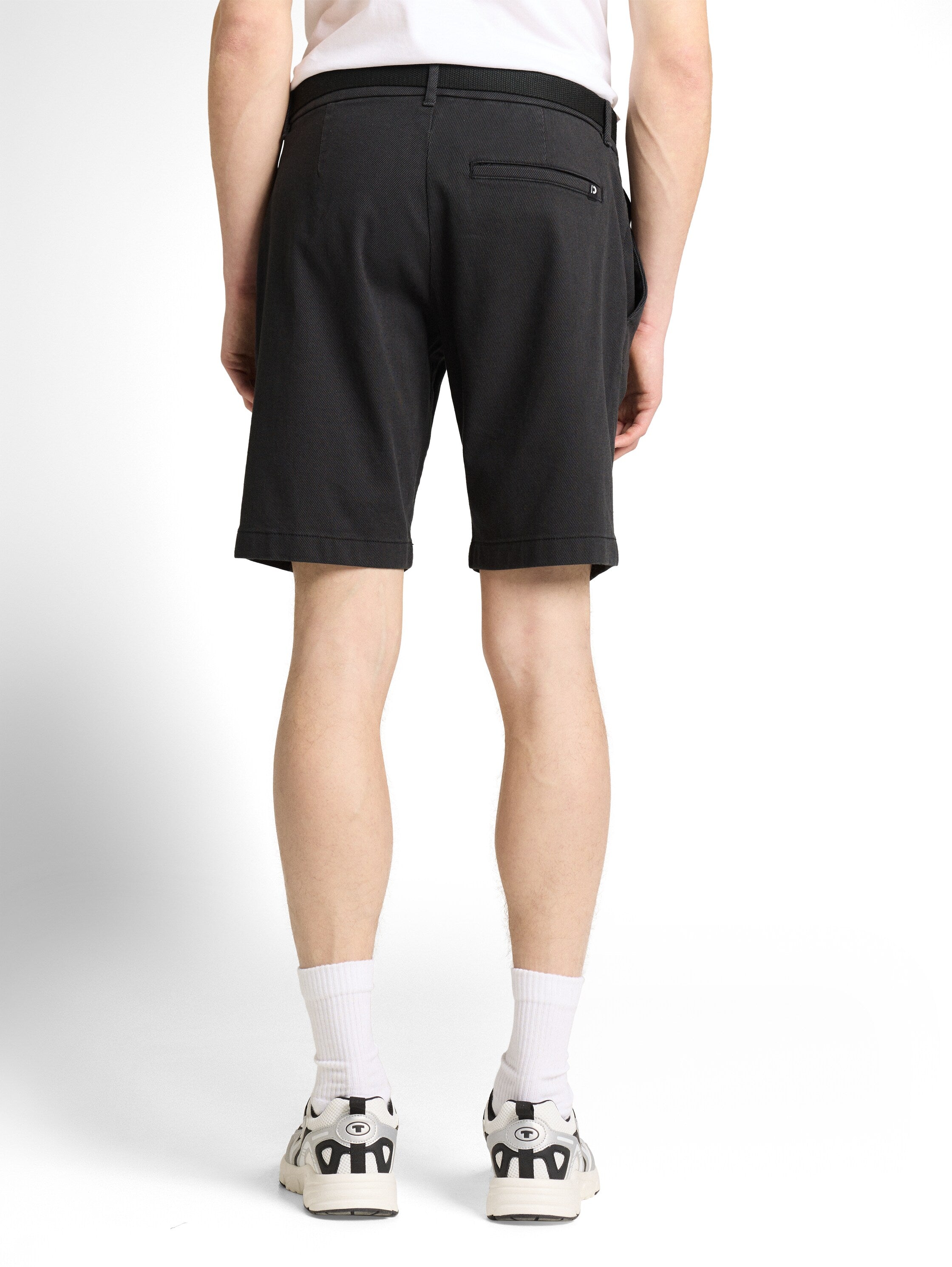 Tom Tailor Black Tonal Regular Chino Shorts With Belt