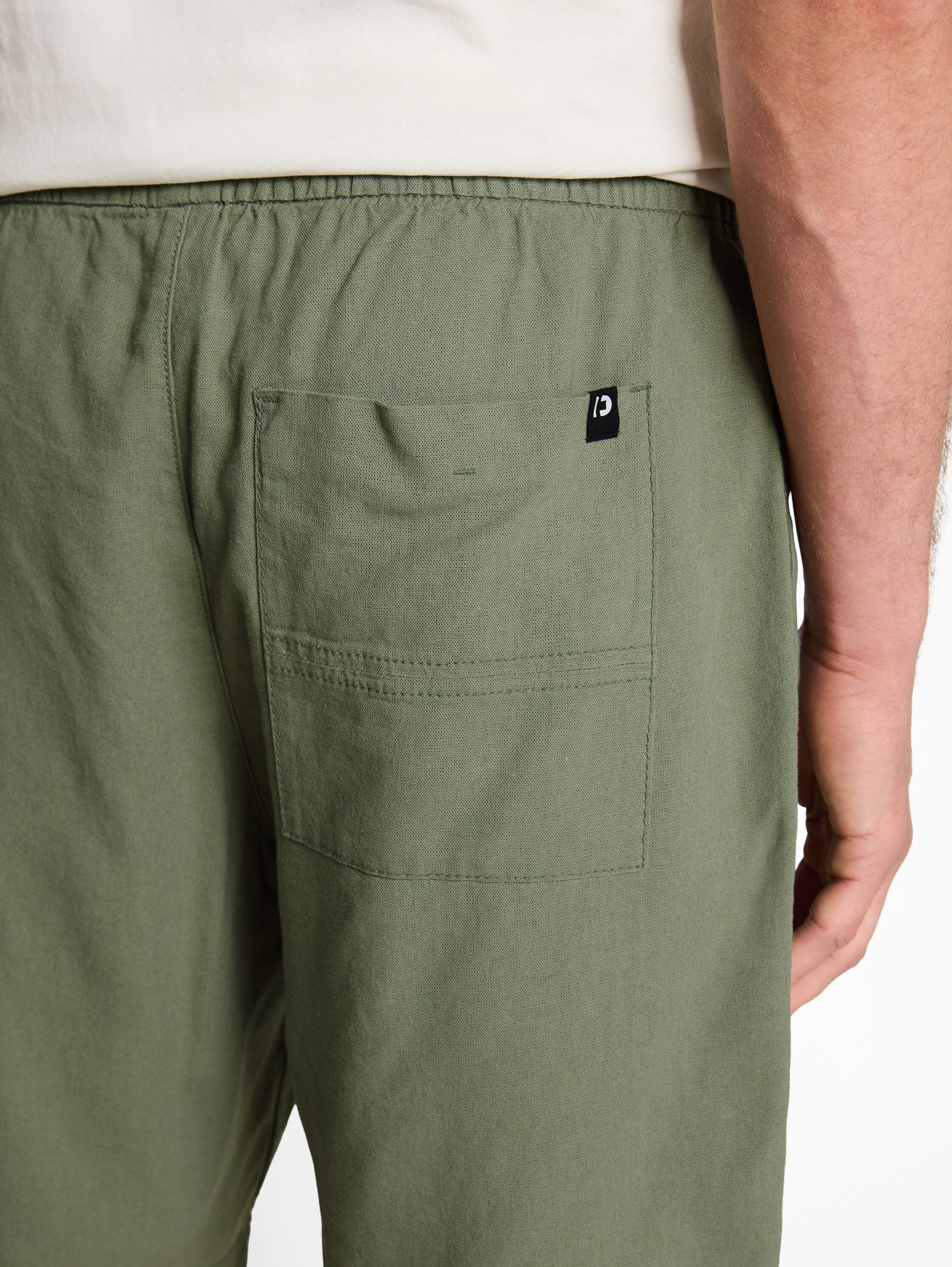 Tom Tailor Olive Relaxed-Fit Linen Shorts