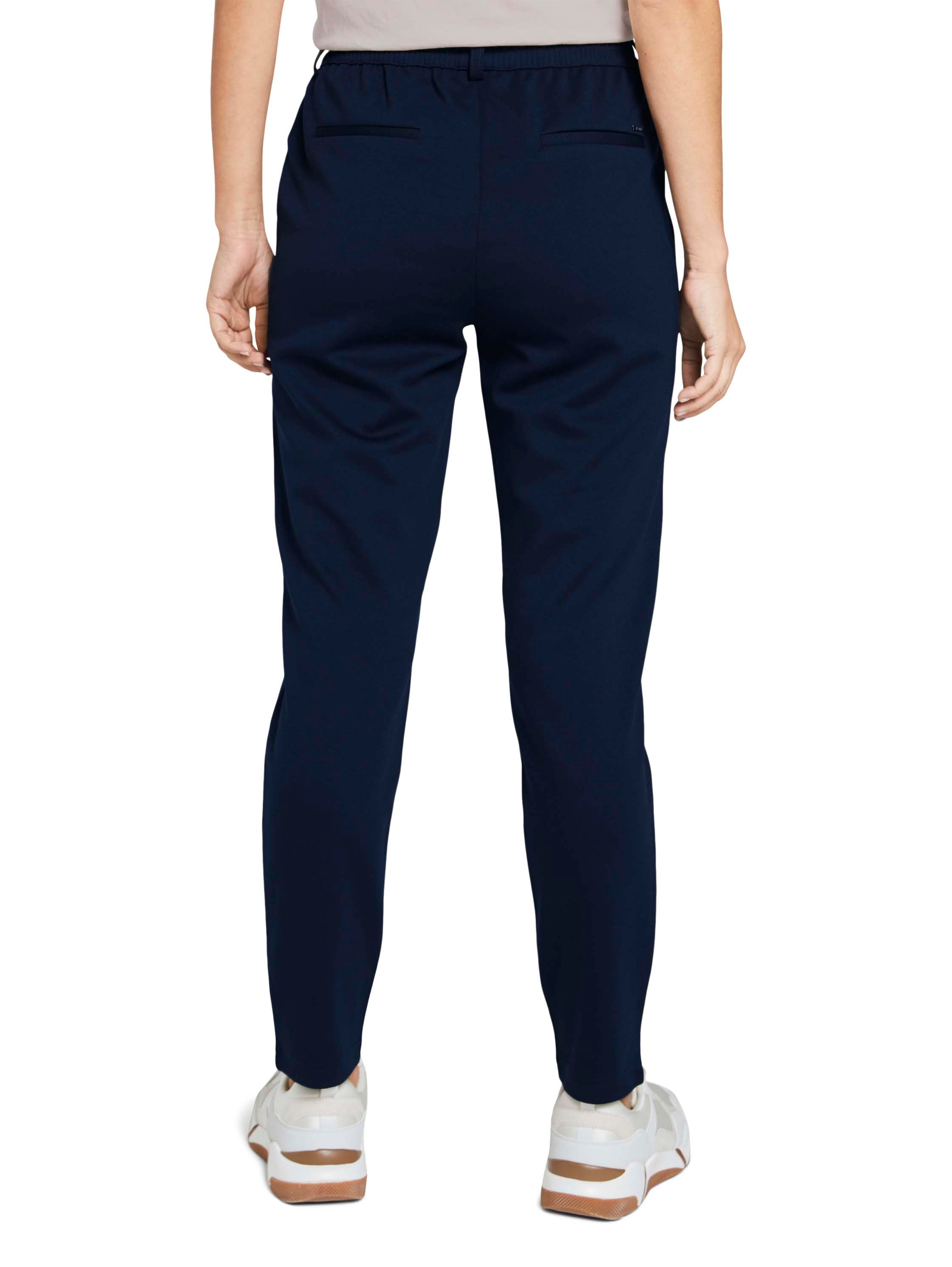 Tom Tailor Relaxed Fit Navy Pant With Elastic Waistband