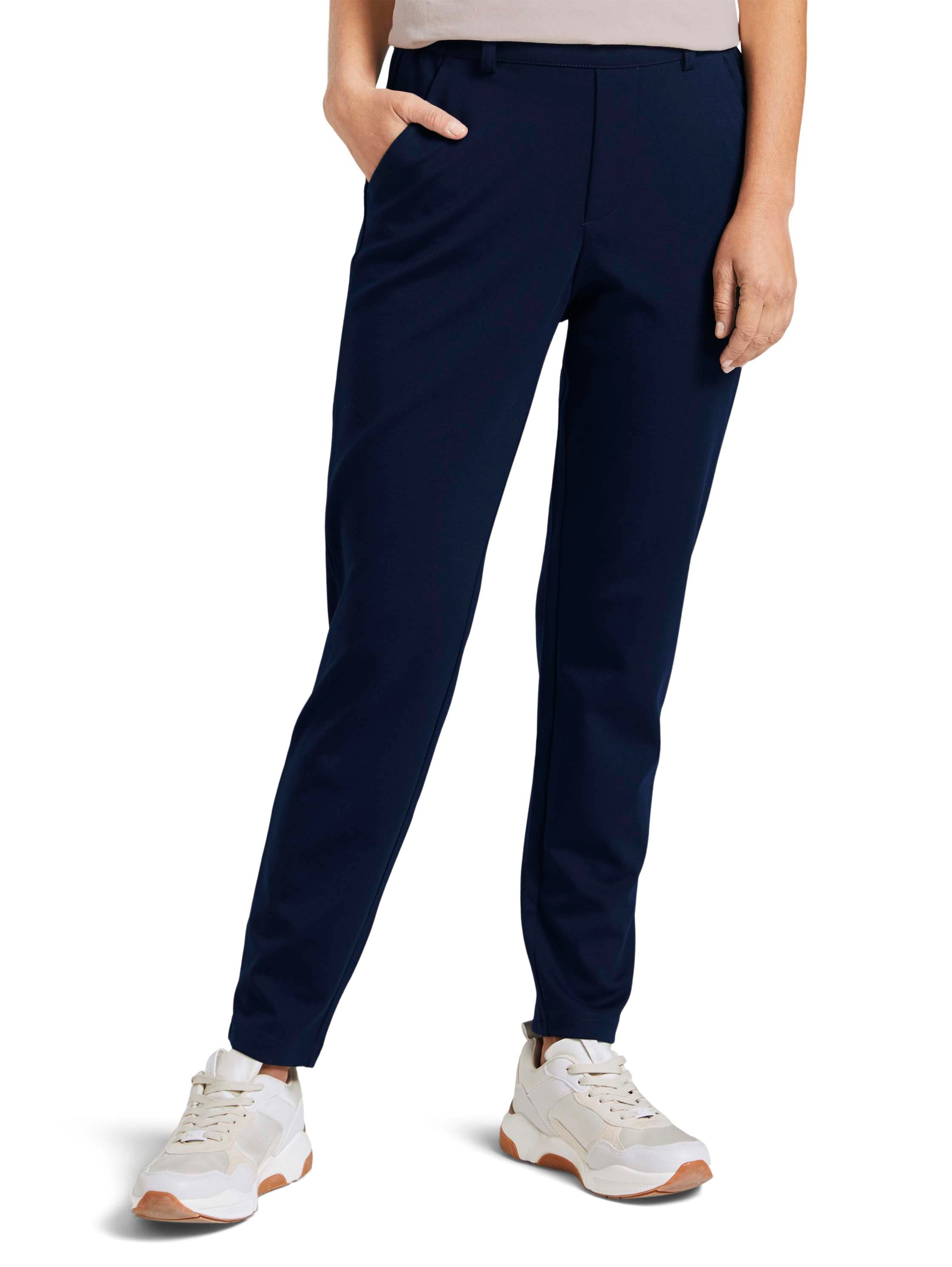 Tom Tailor Relaxed Fit Navy Pant With Elastic Waistband