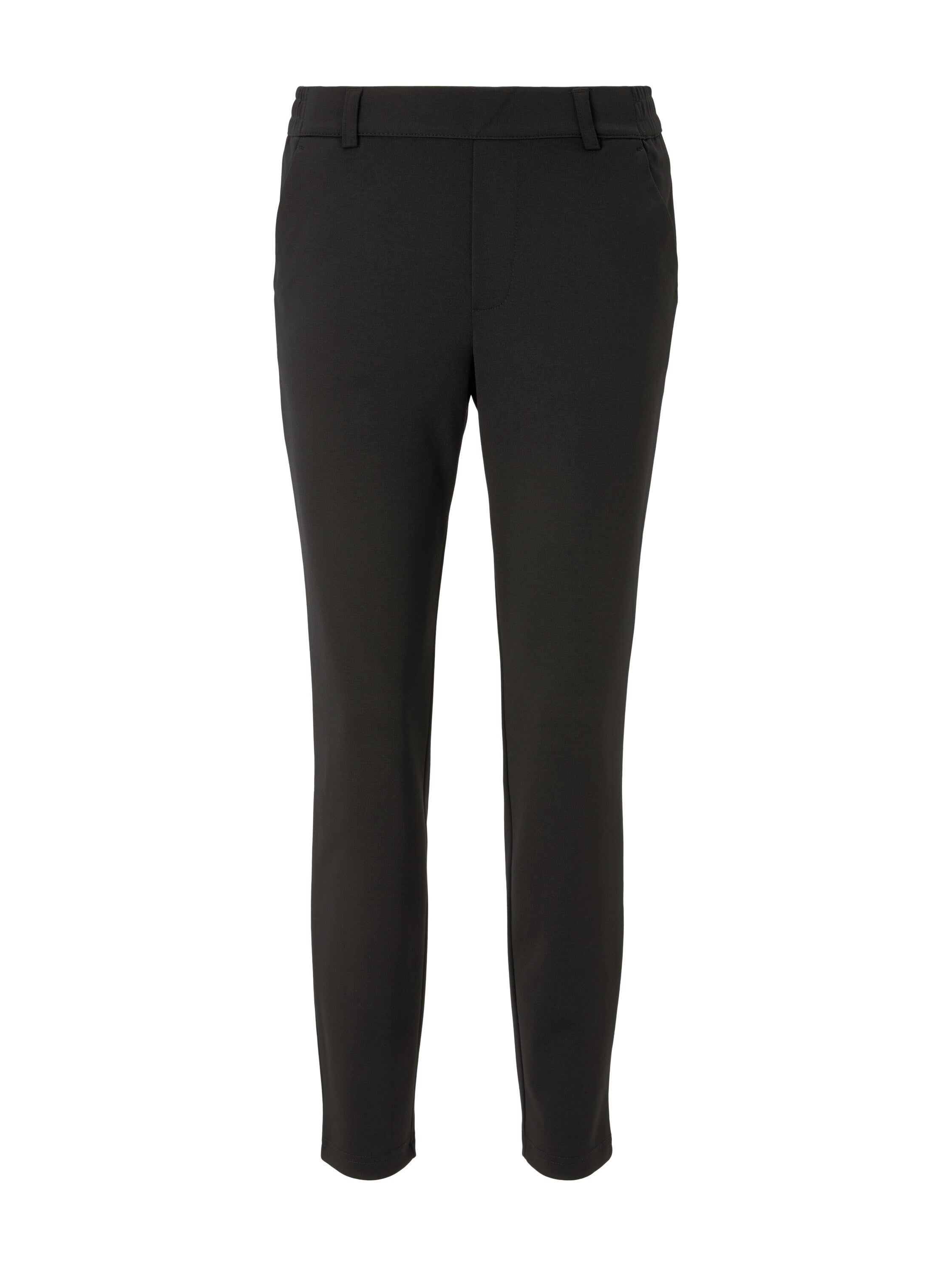 Tom Tailor Relaxed Fit Black Pant With Elastic Waistband