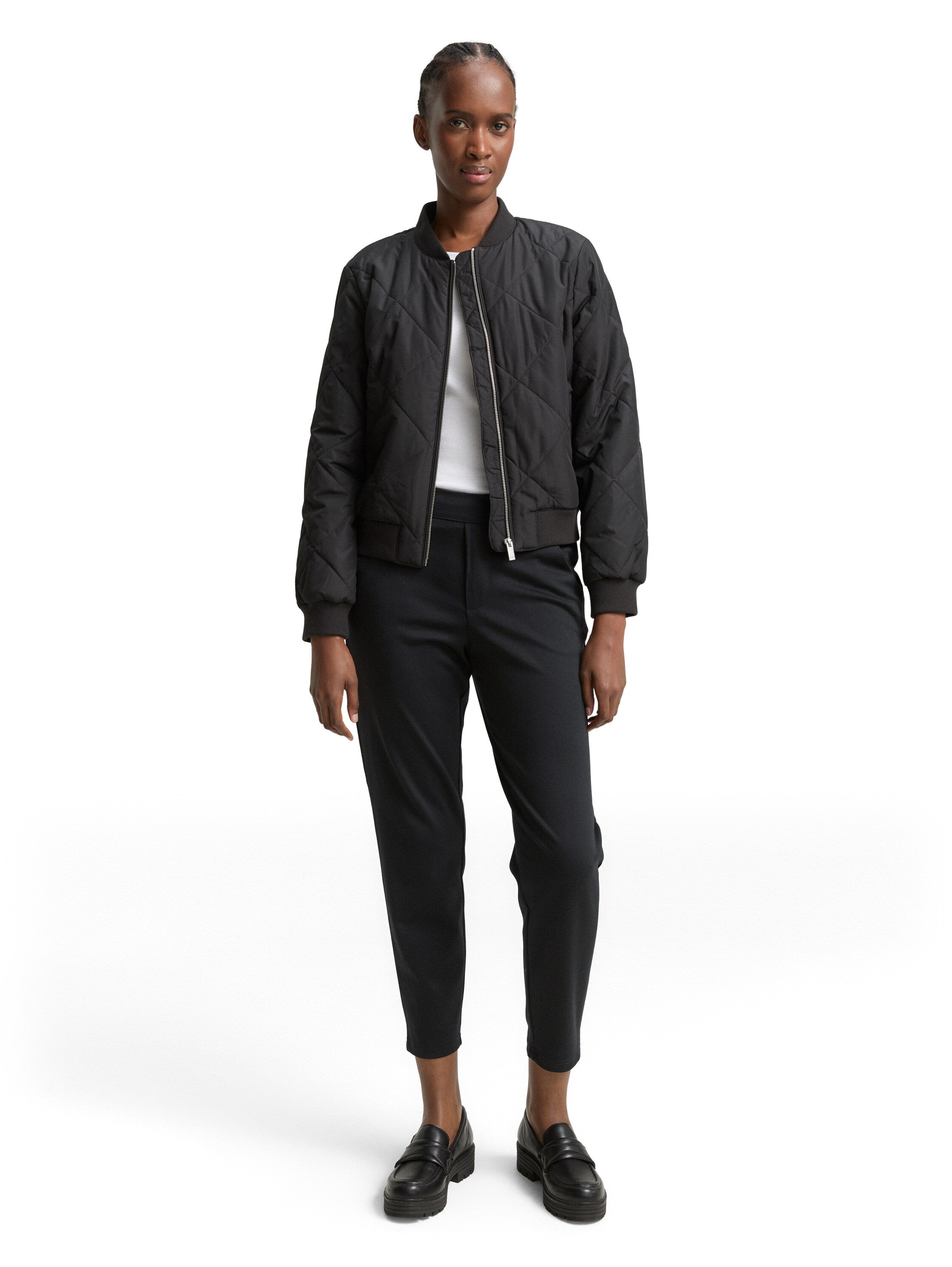 Tom Tailor Relaxed Fit Black Pant With Elastic Waistband