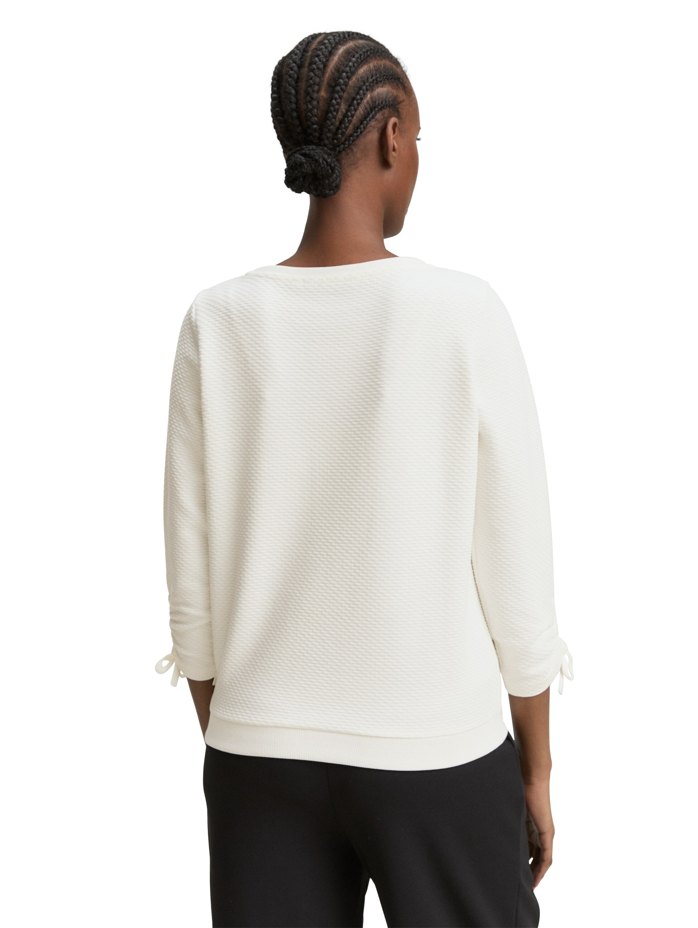 Tom Tailor Offwhite Sweater With Gathered Sleeves