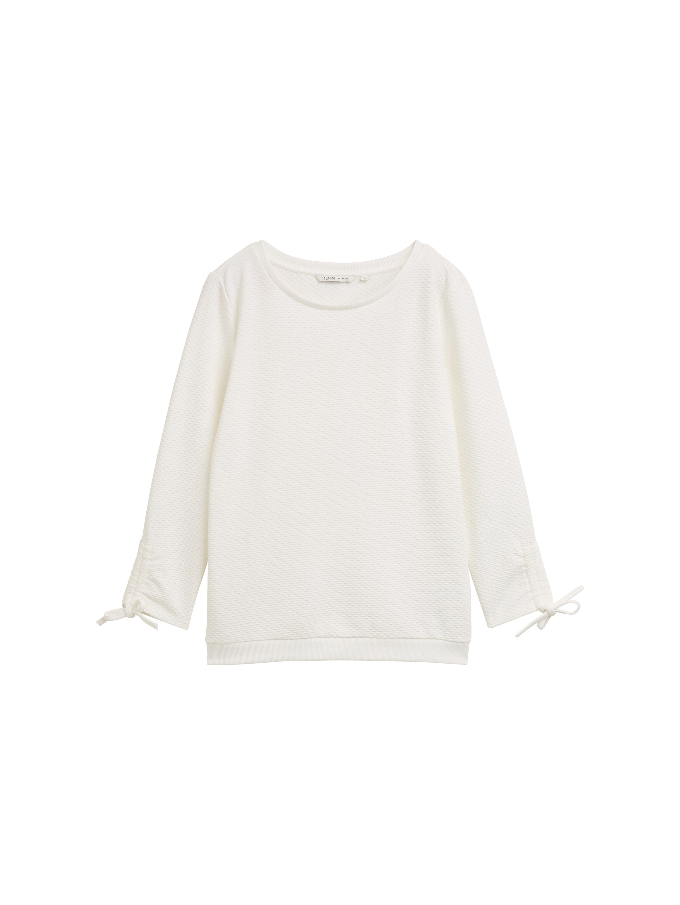 Tom Tailor Offwhite Sweater With Gathered Sleeves