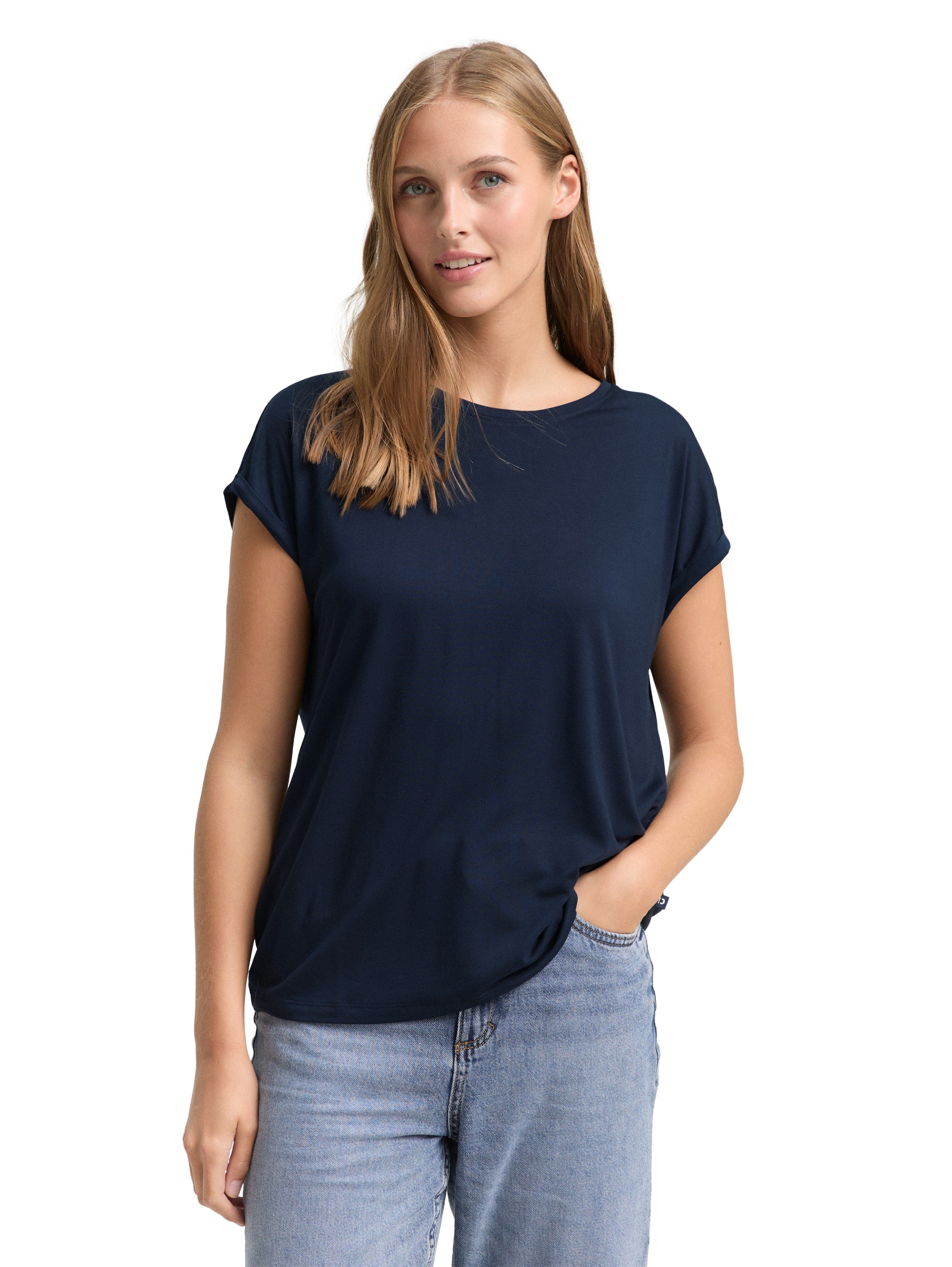 Tom Tailor Navy Plain Loose-Fit T-Shirt