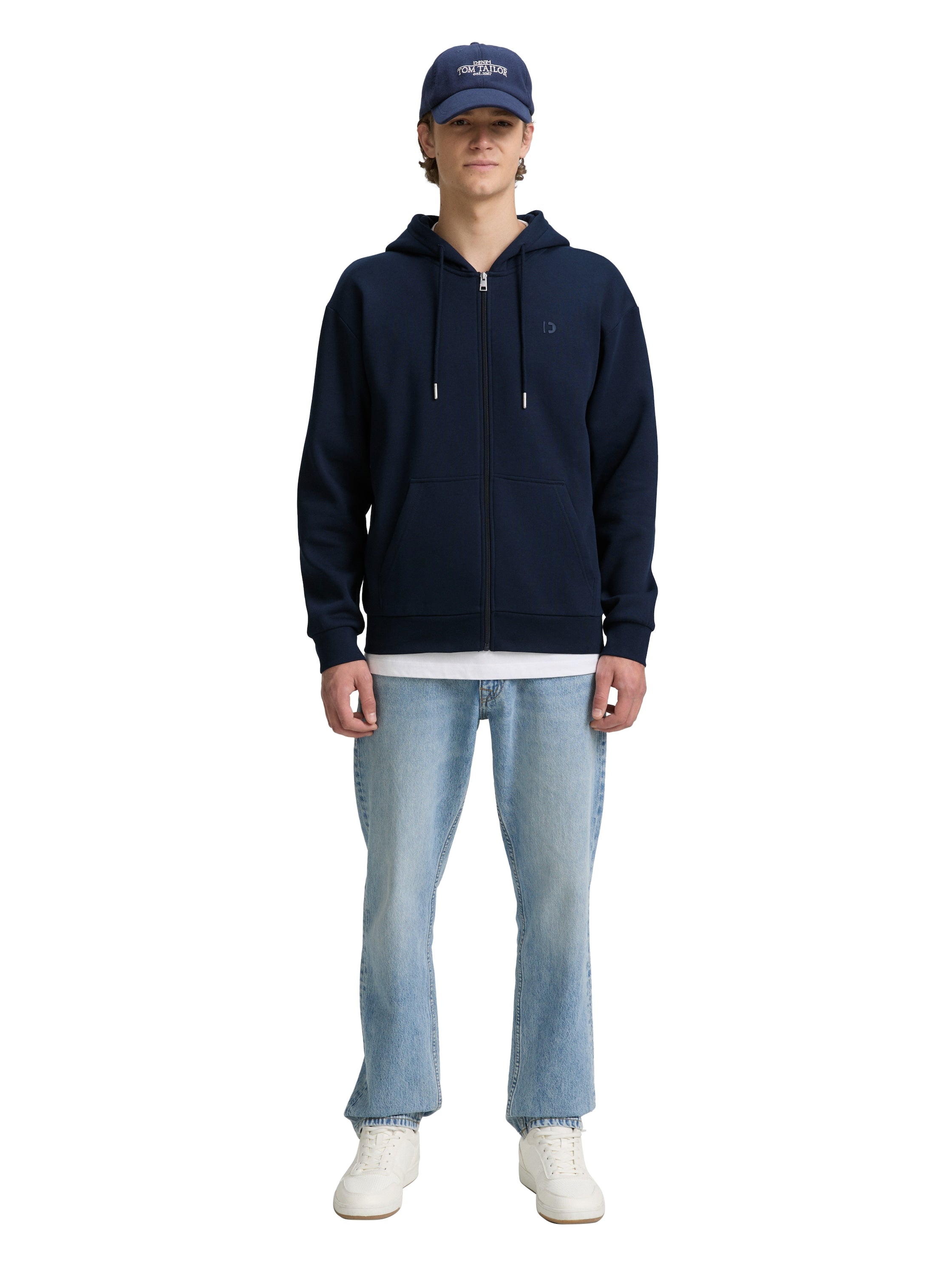 Tom Tailor Navy Jacket With Logo Print