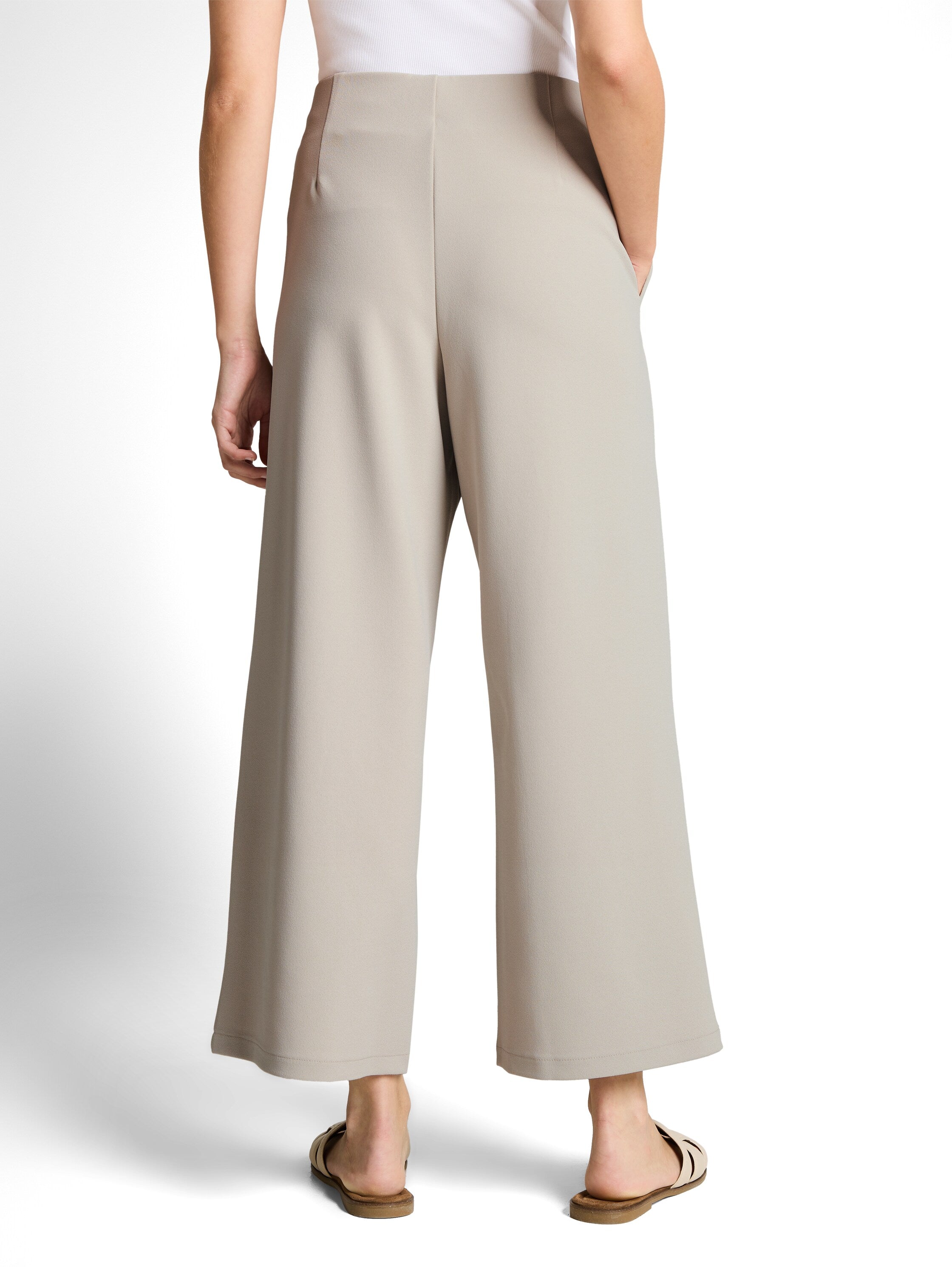 Tom Tailor Beige Ankle Length Wide Leg Pants
