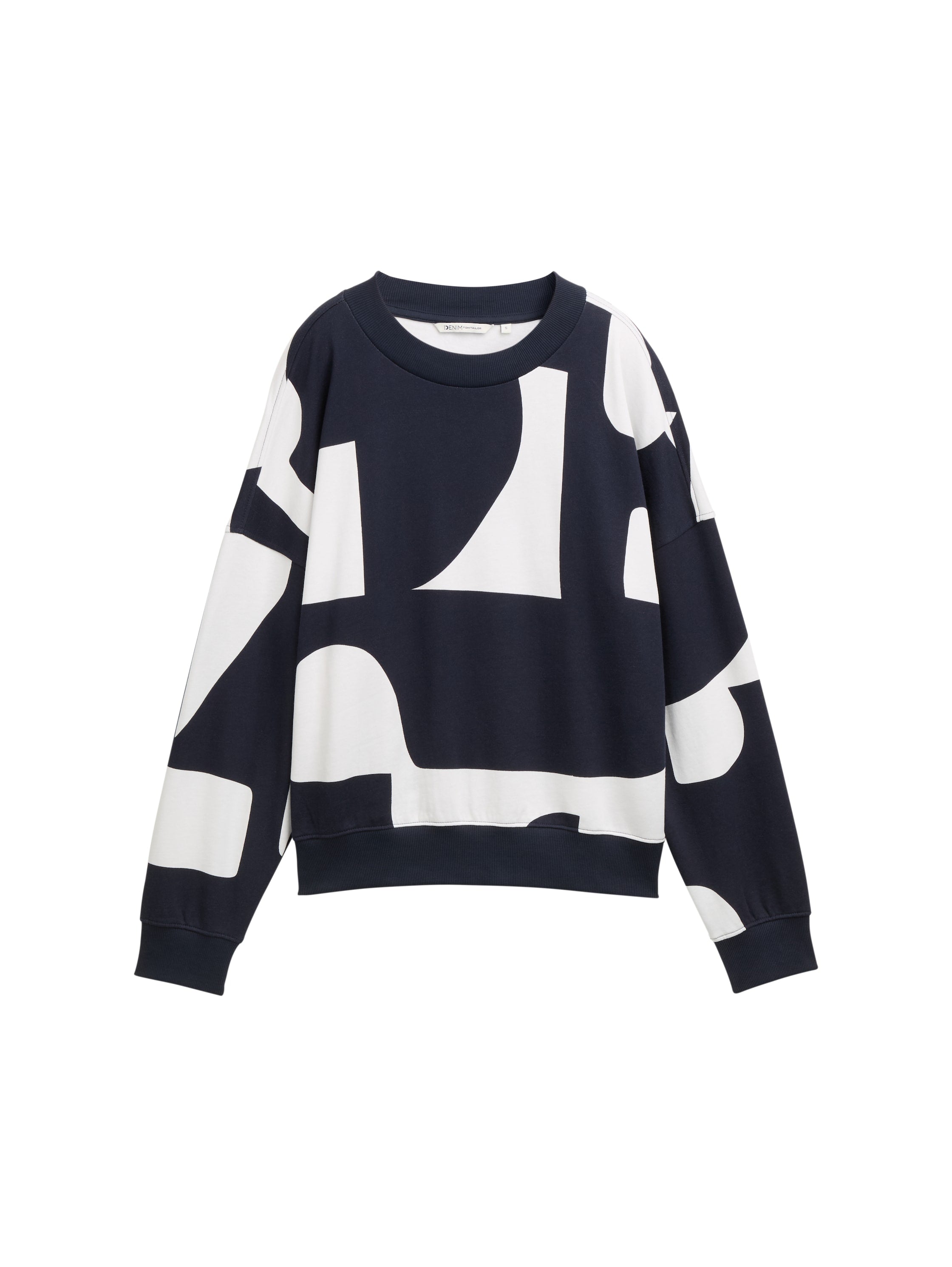 Tom Tailor Loose Fit Navy Sweater With Pattern