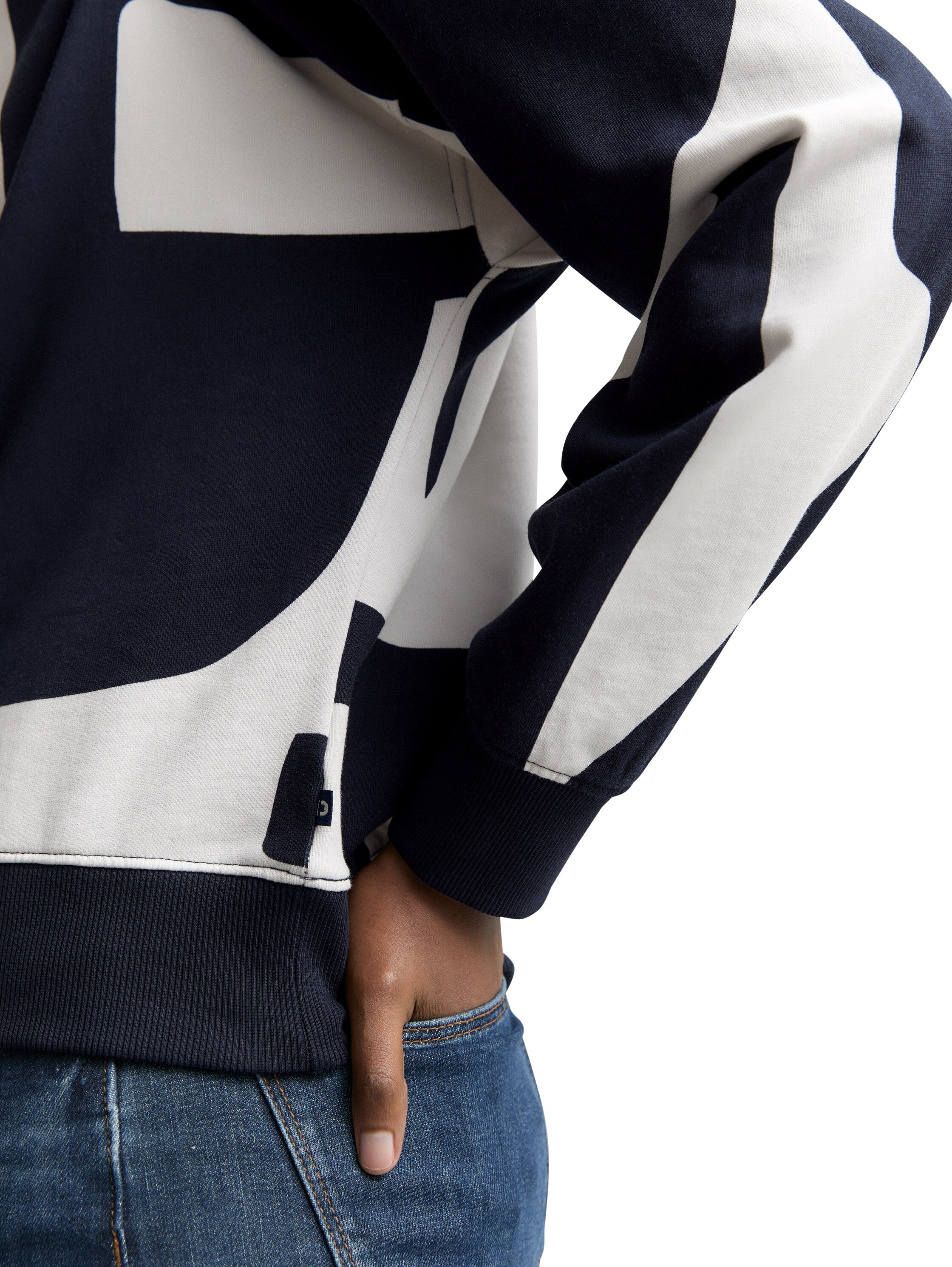 Tom Tailor Loose Fit Navy Sweater With Pattern