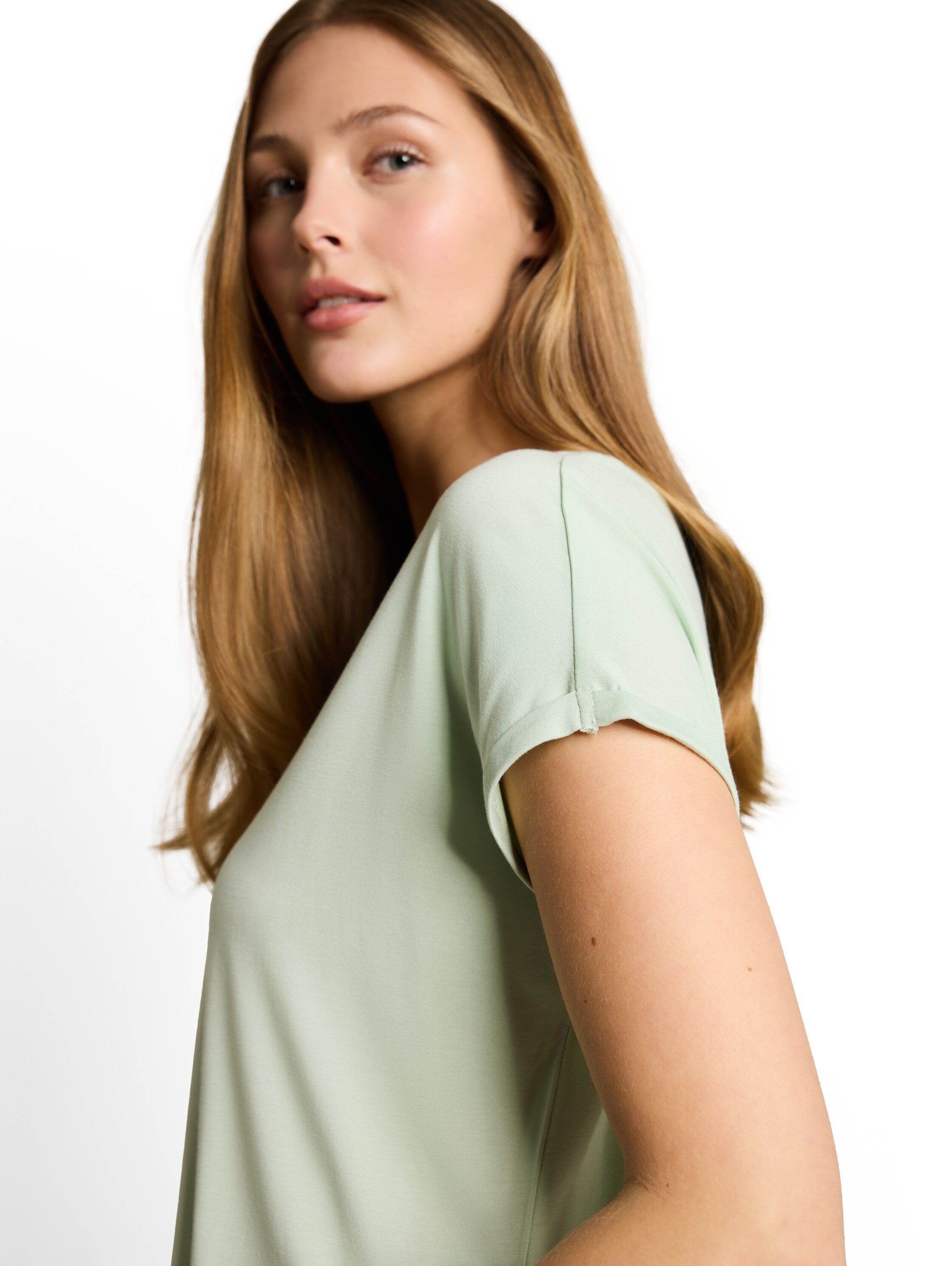 Tom Tailor Mint Plain Loose-Fit T-Shirt