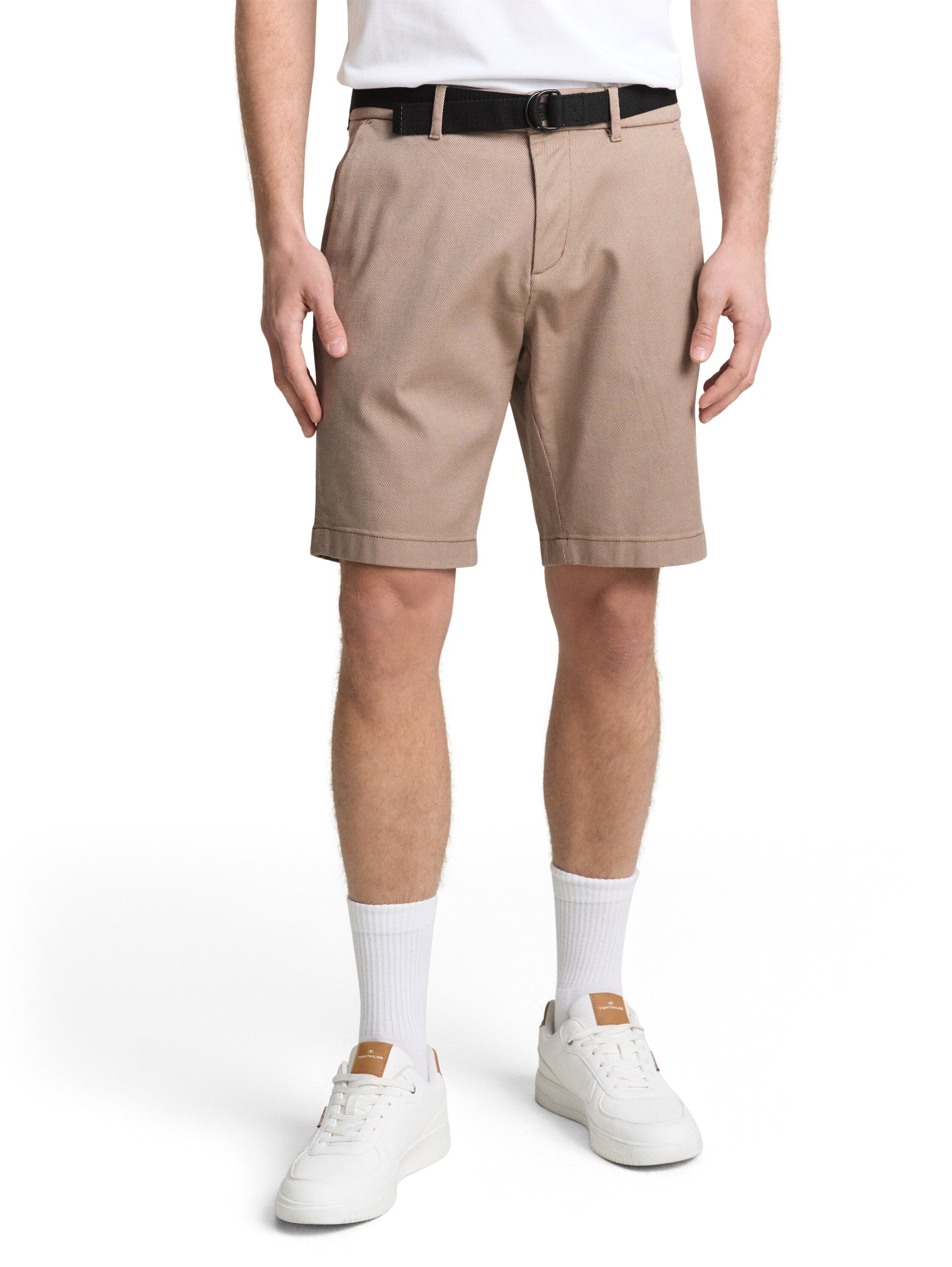 Tom Tailor Beige Regular Chino Shorts With Belt