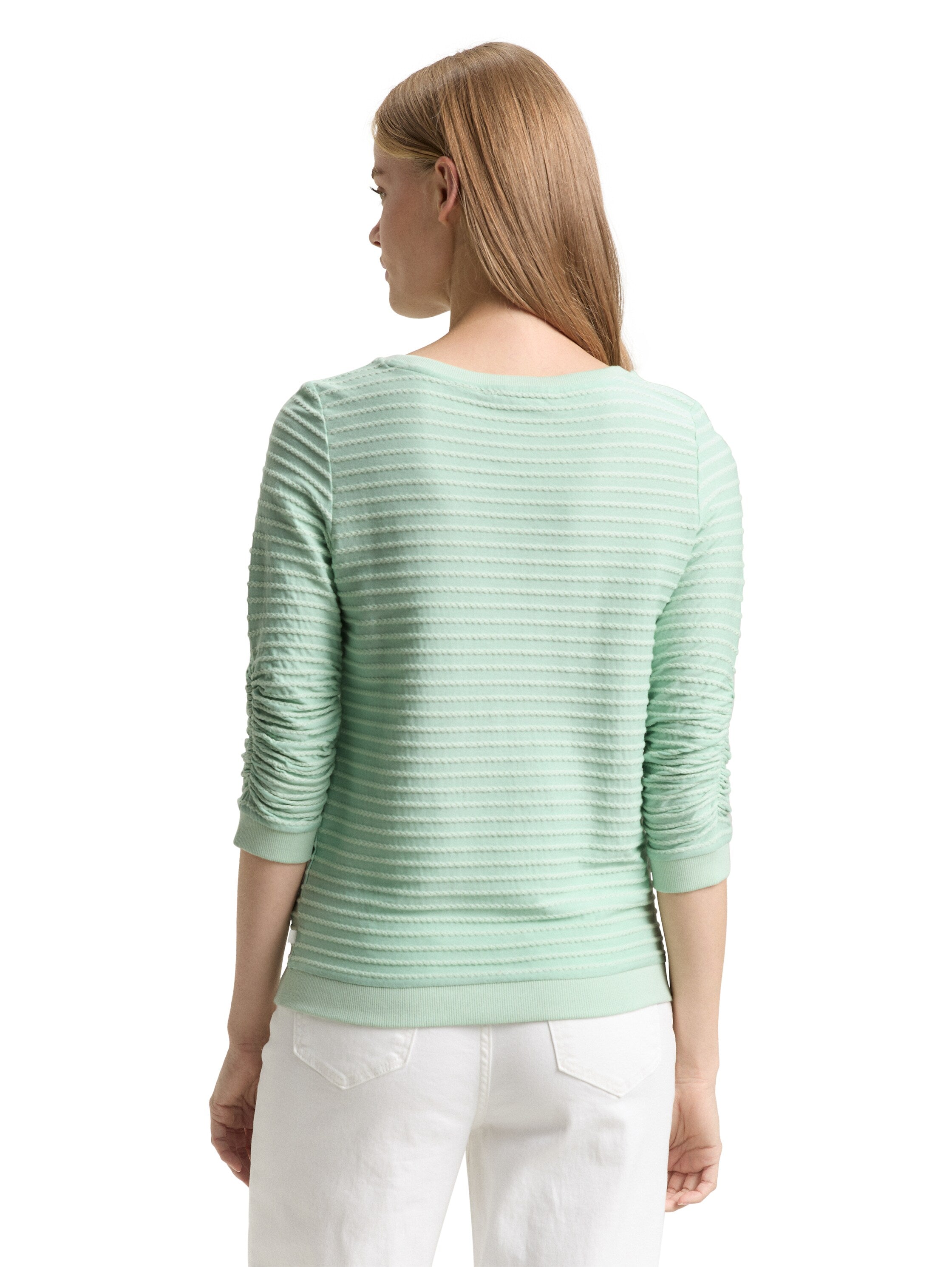 Tom Tailor Green Striped Sweat Shirt