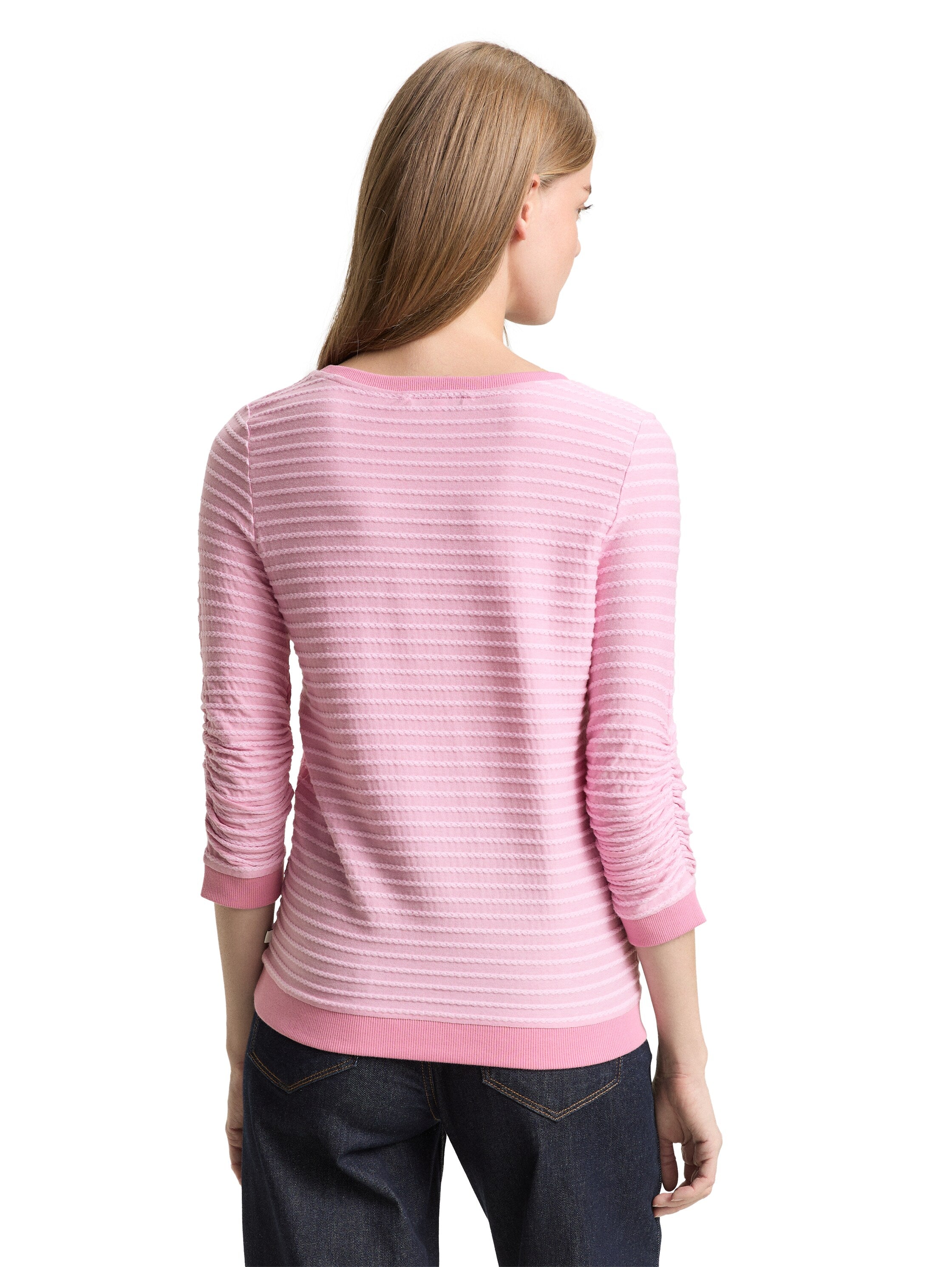 Tom Tailor Pink Striped Sweat Shirt