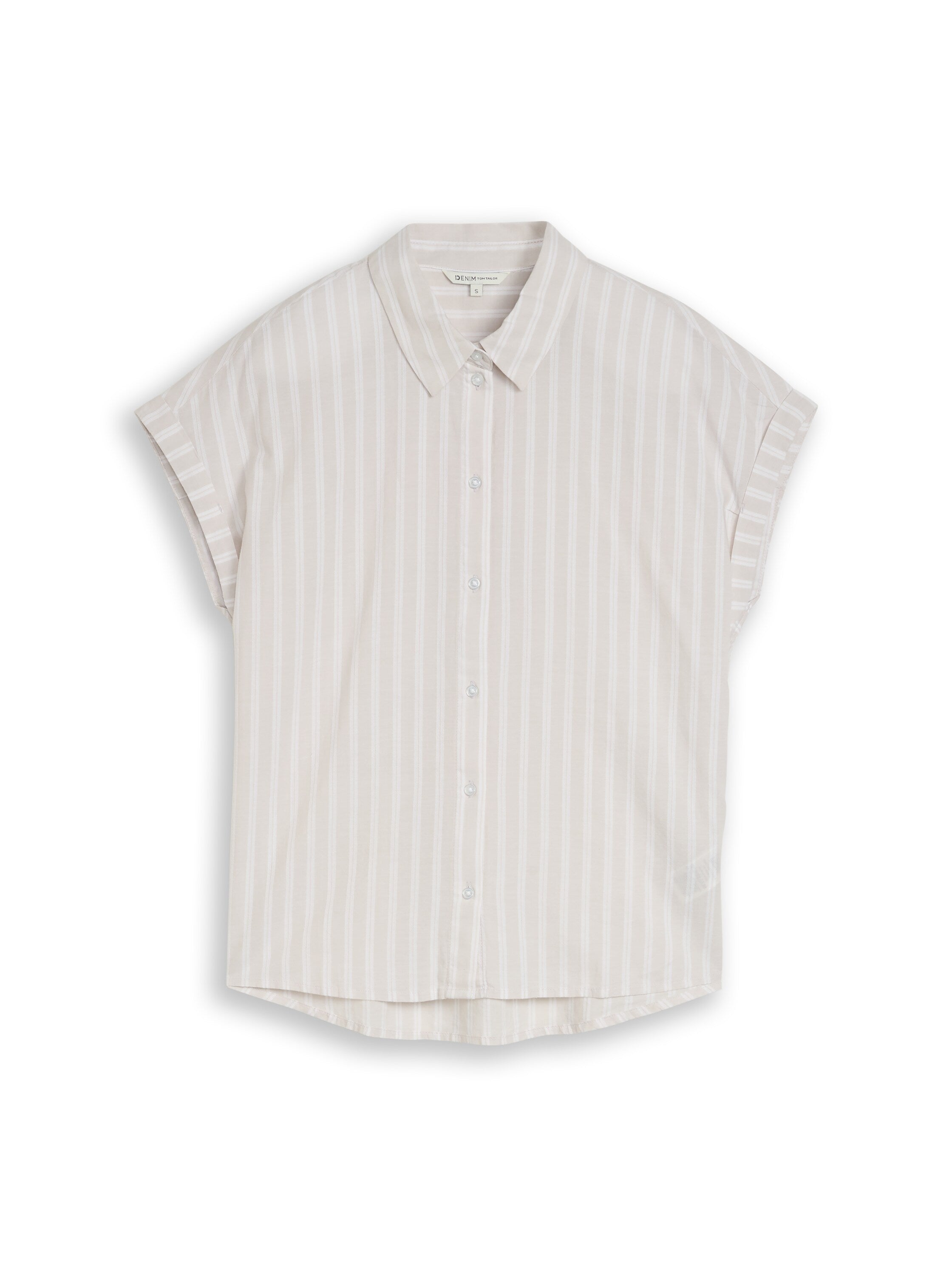 Tom Tailor Beige White Striped Shirt