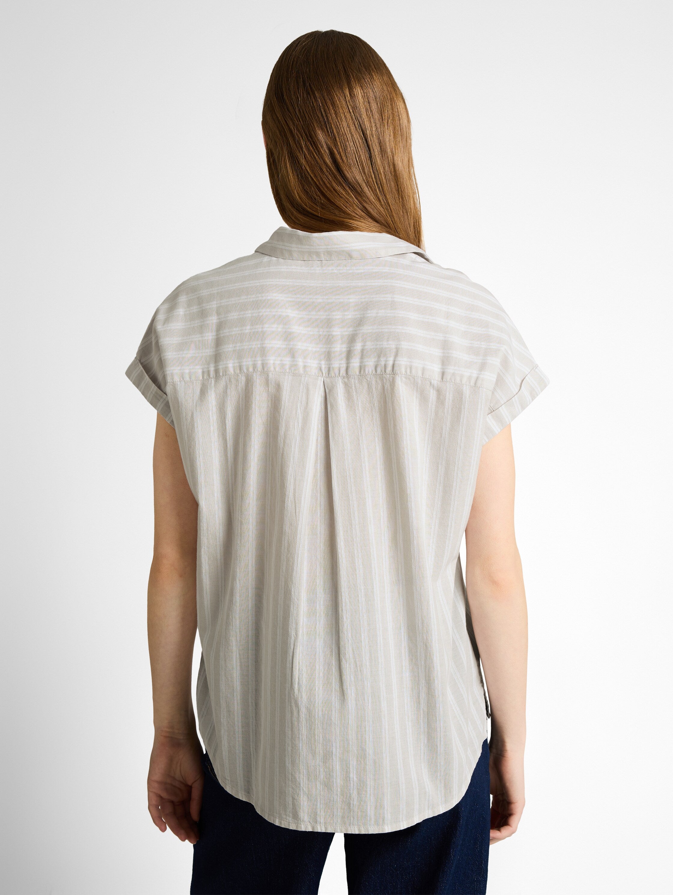 Tom Tailor Beige White Striped Shirt