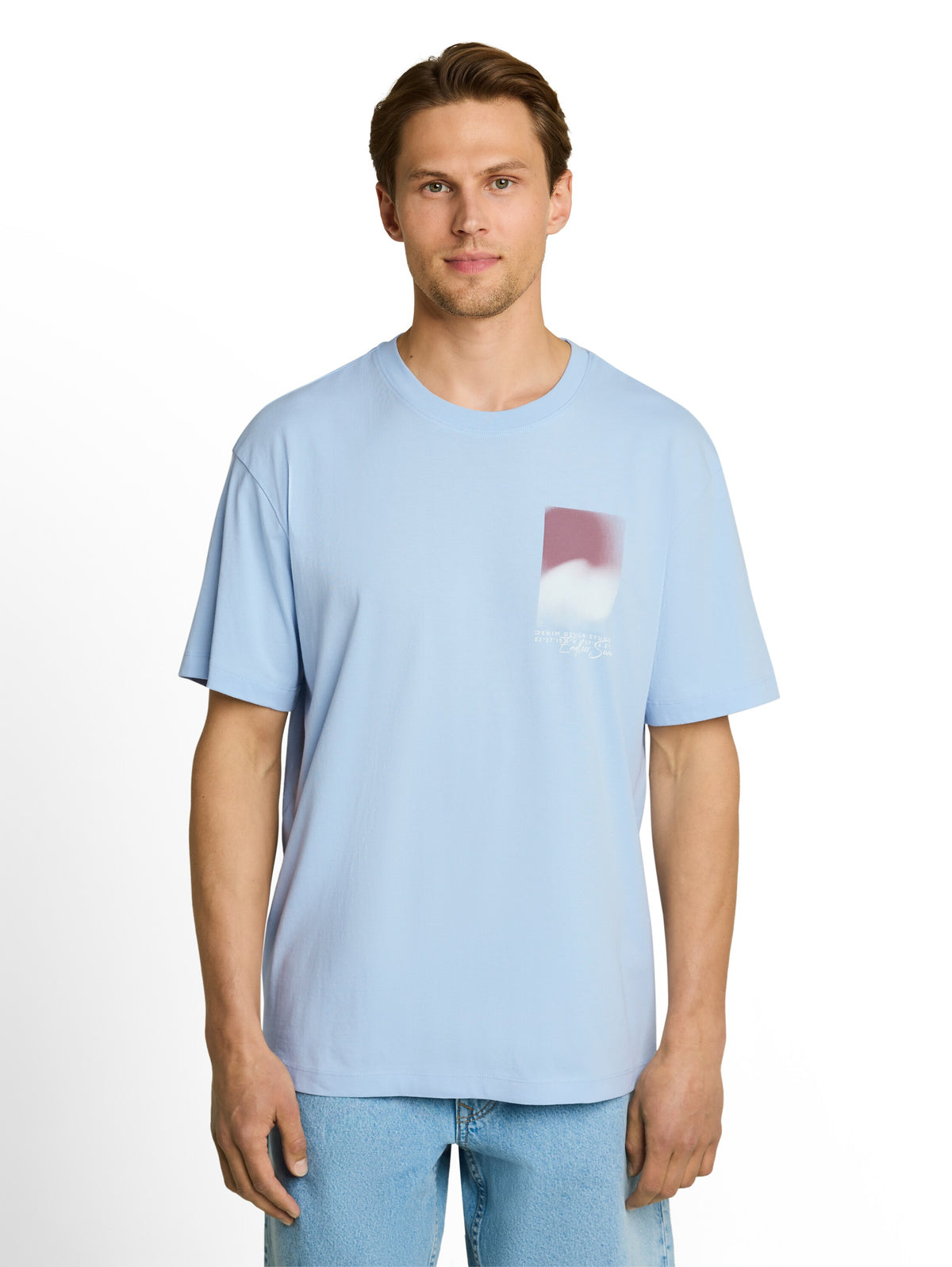 Tom Tailor Blue Relaxed-Fit T-Shirt With Print