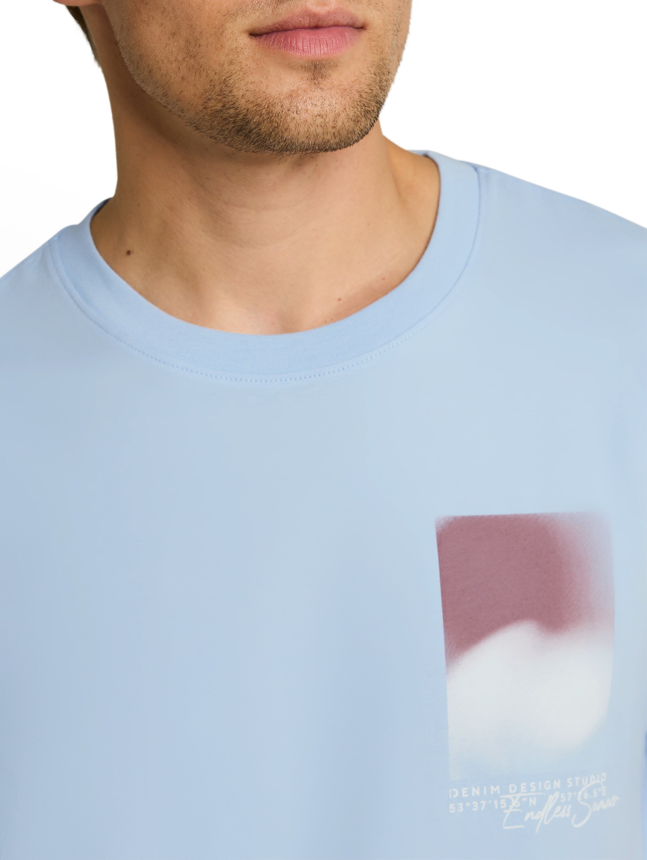 Tom Tailor Blue Relaxed-Fit T-Shirt With Print