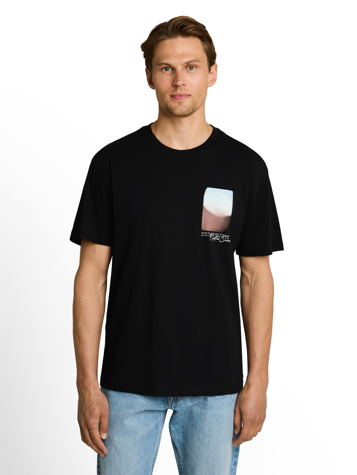 Tom Tailor Black Relaxed-Fit T-Shirt With Print