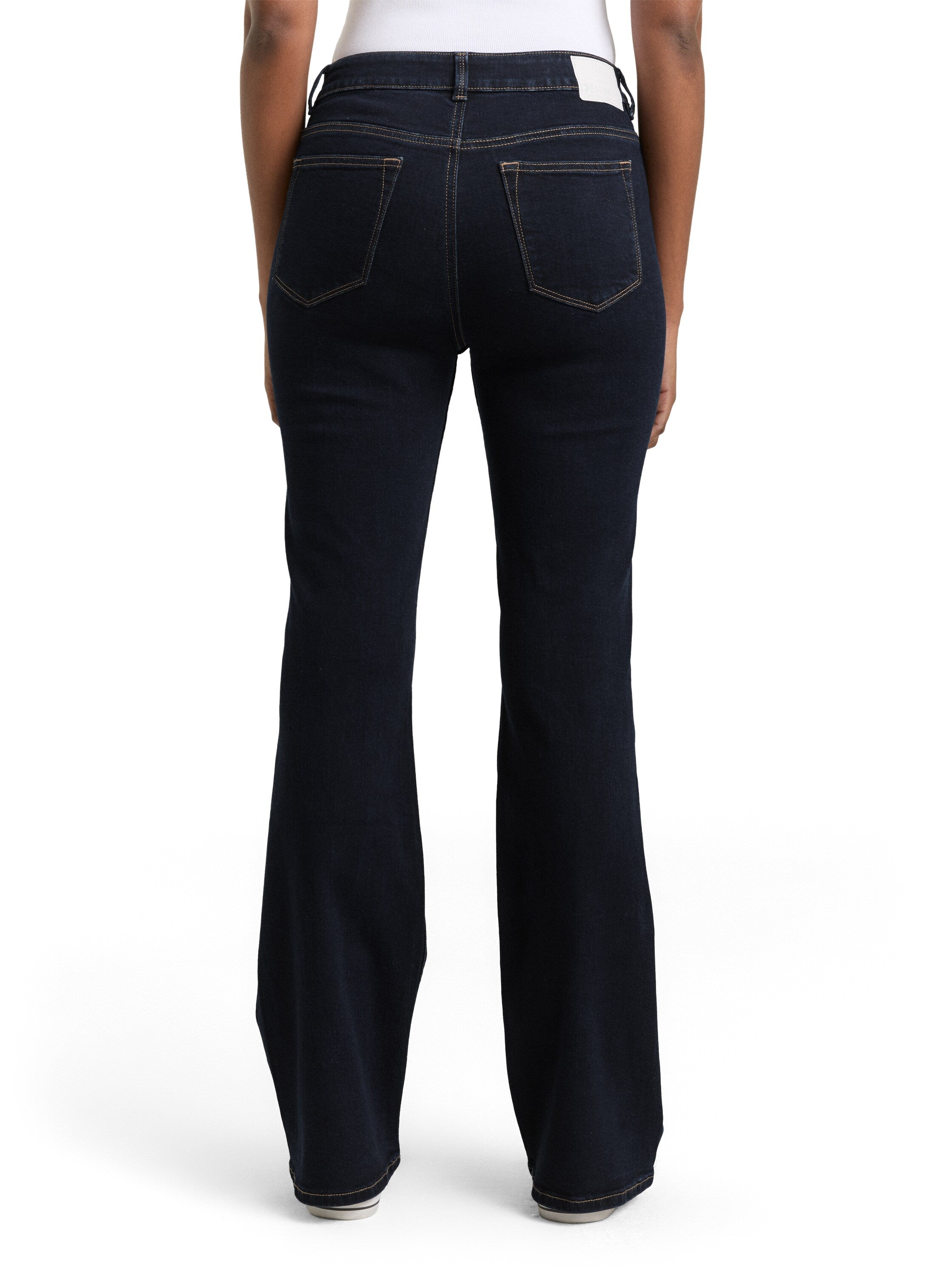 Tom Tailor Dark Navy Flared Jeans with Patch Pockets