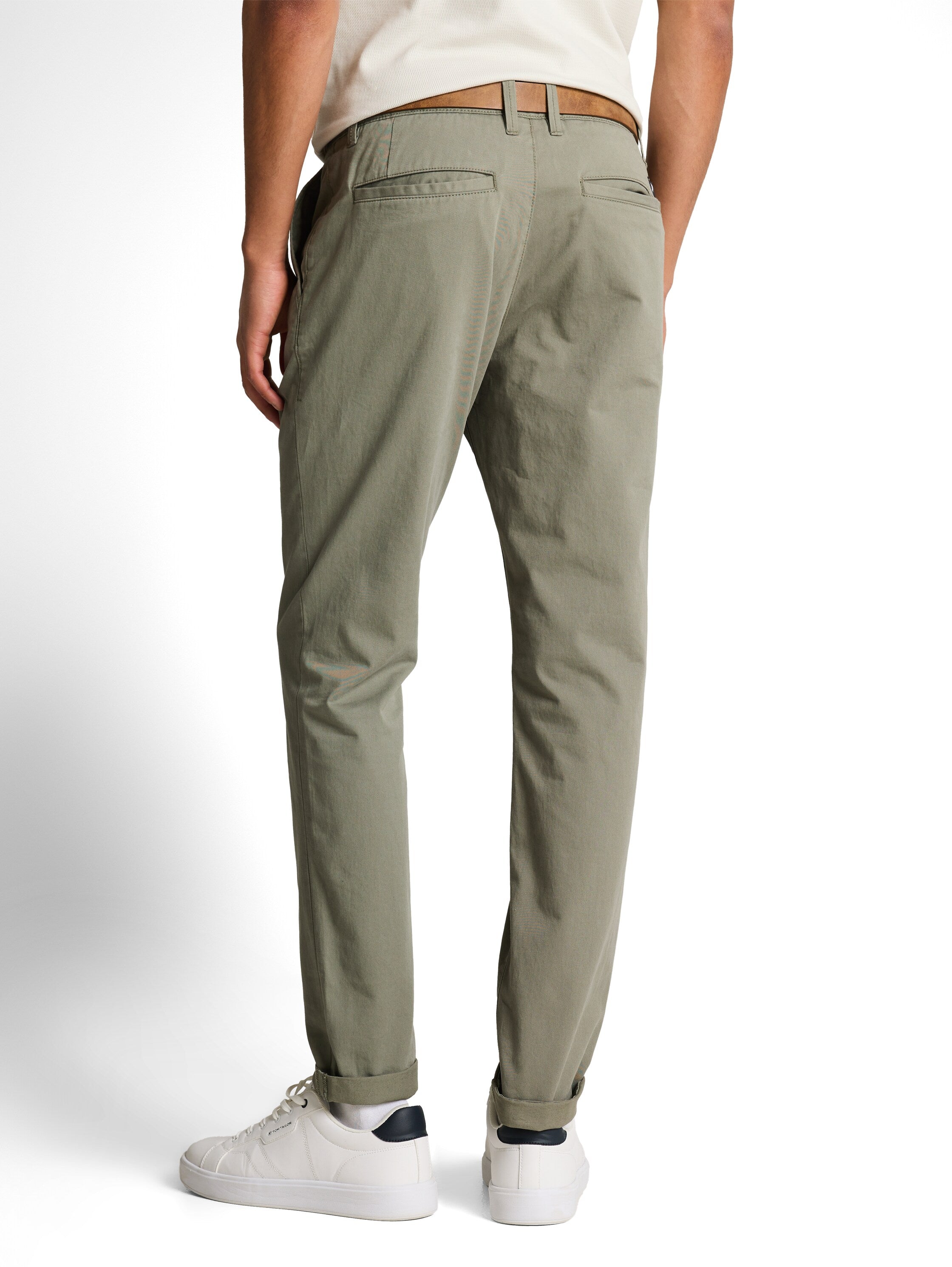 Tom Tailor Slim Fit Olive Chino With Belt