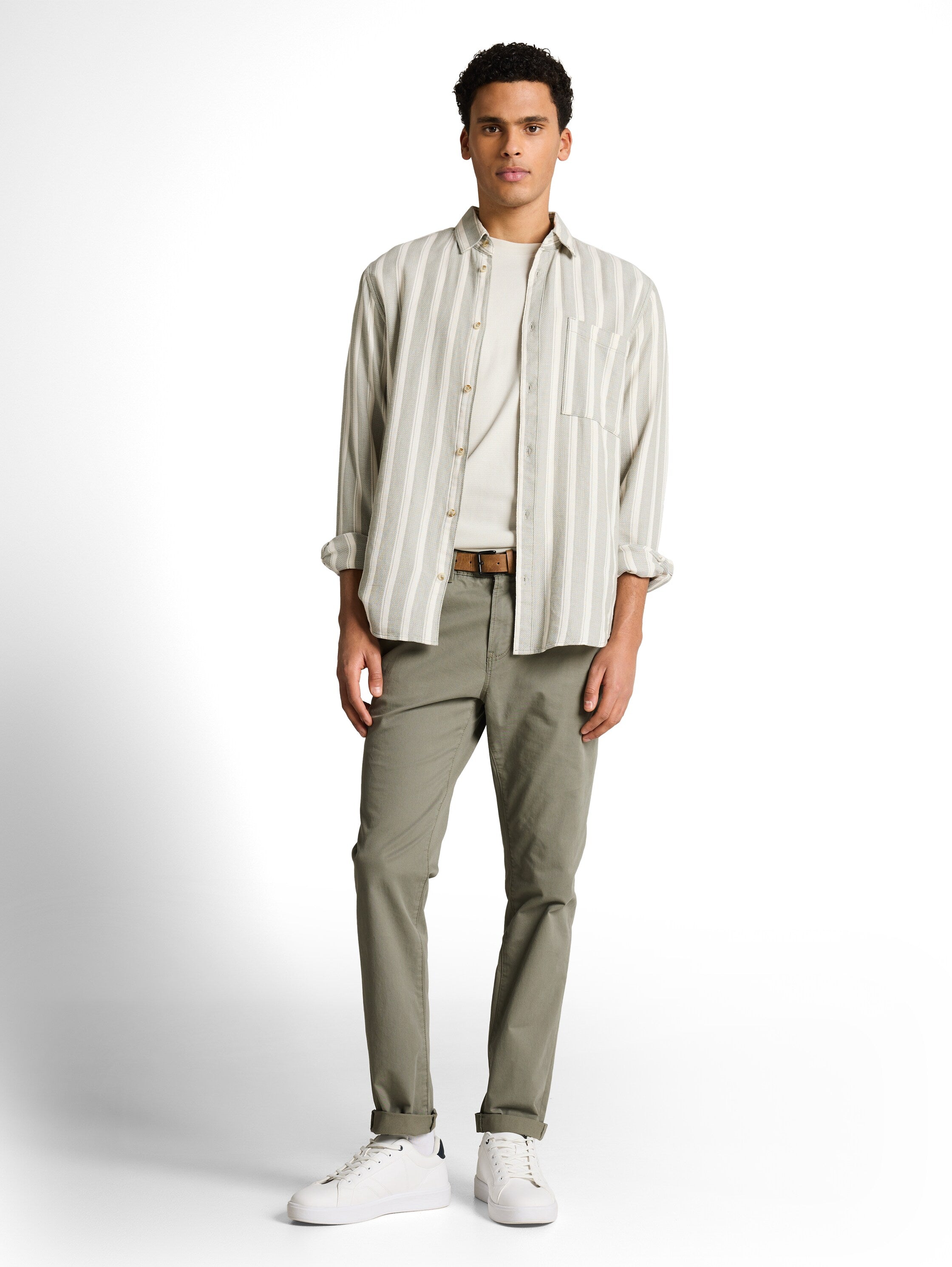 Tom Tailor Slim Fit Olive Chino With Belt