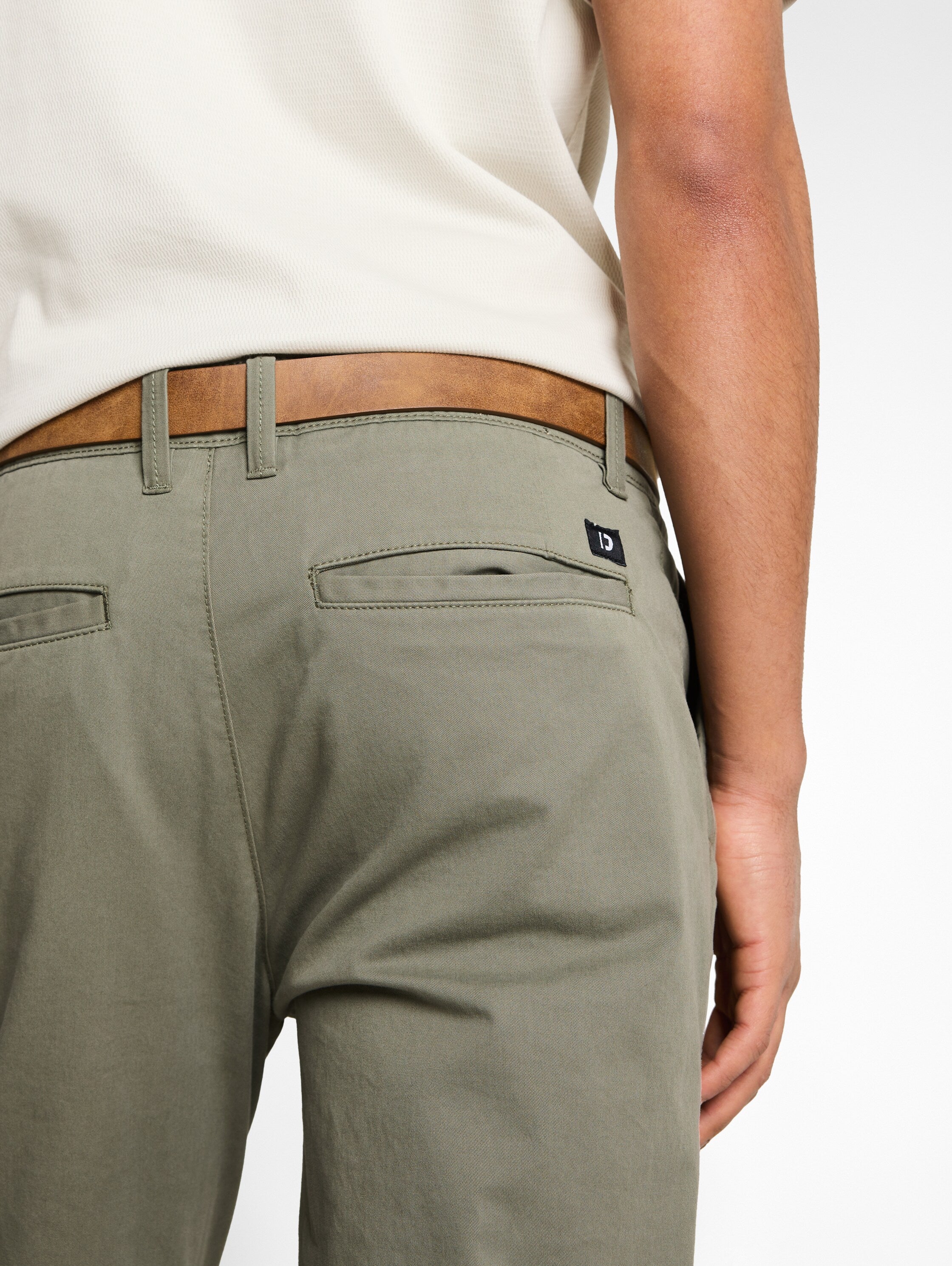 Tom Tailor Slim Fit Olive Chino With Belt