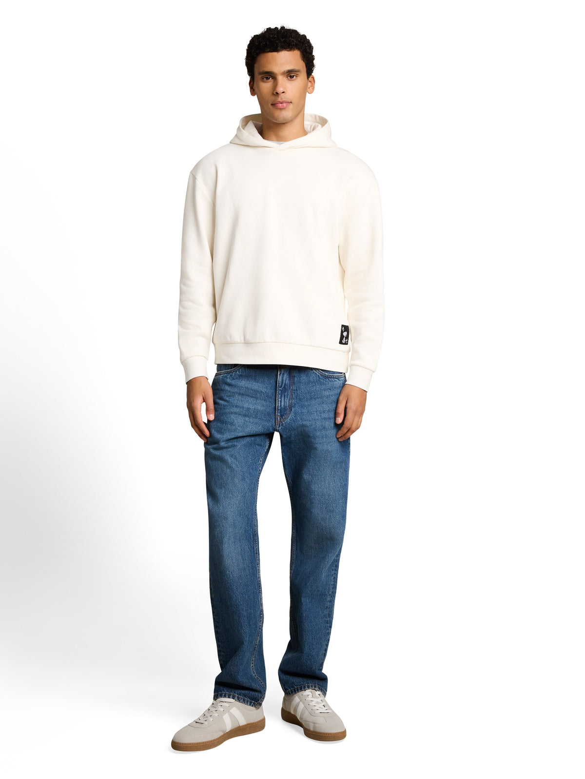 Tom Tailor White Relaxed-Fit Hoodie