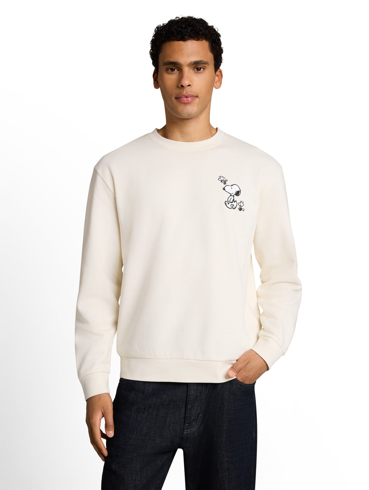 Tom Tailor White Relaxed-fit Sweatshirt With Snoopy Back Print
