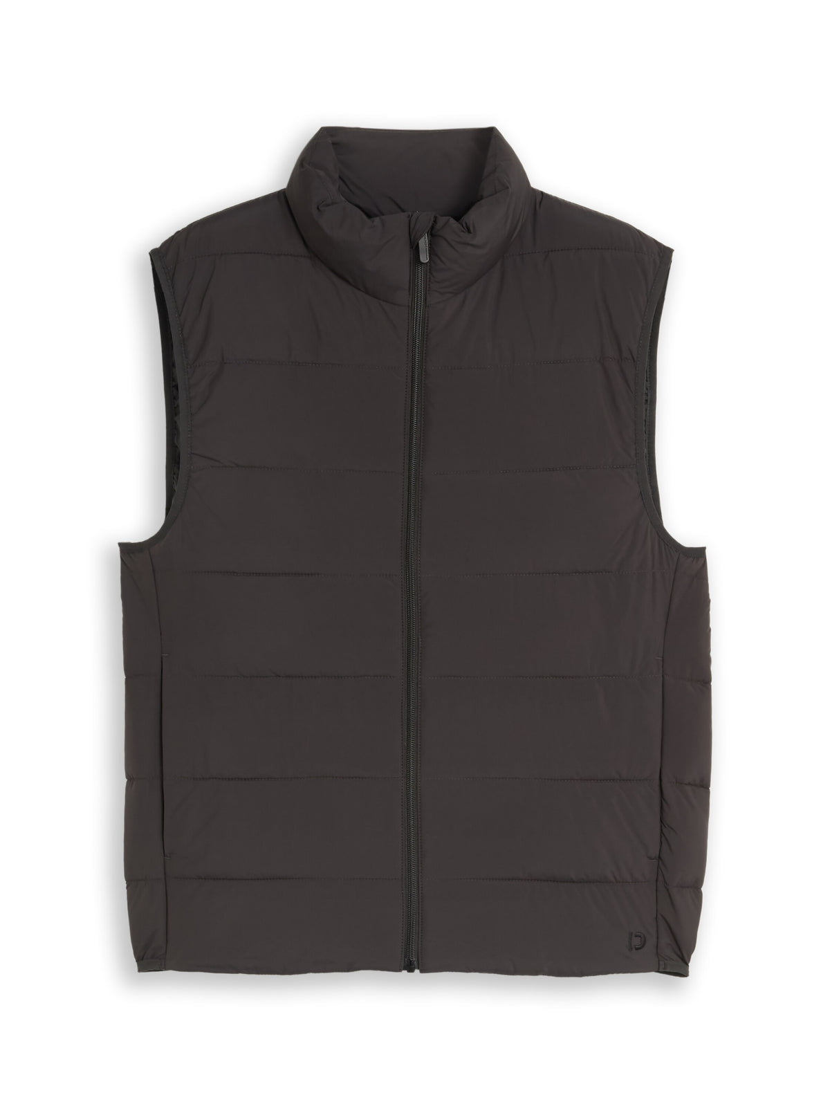 Tom Tailor Coal Mine Grey Vest with High Stand-Up Collar
