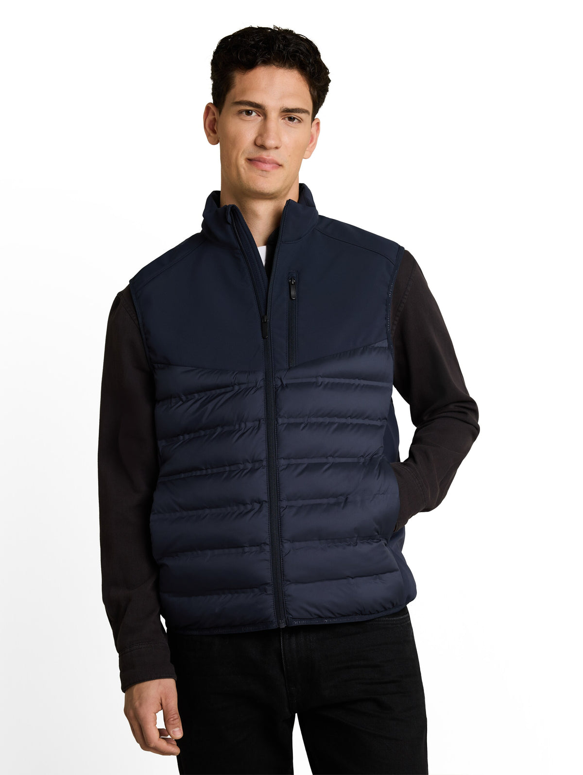 Tom Tailor Sky Captain Blue Relaxed-Fit Hybrid Quilted Vest