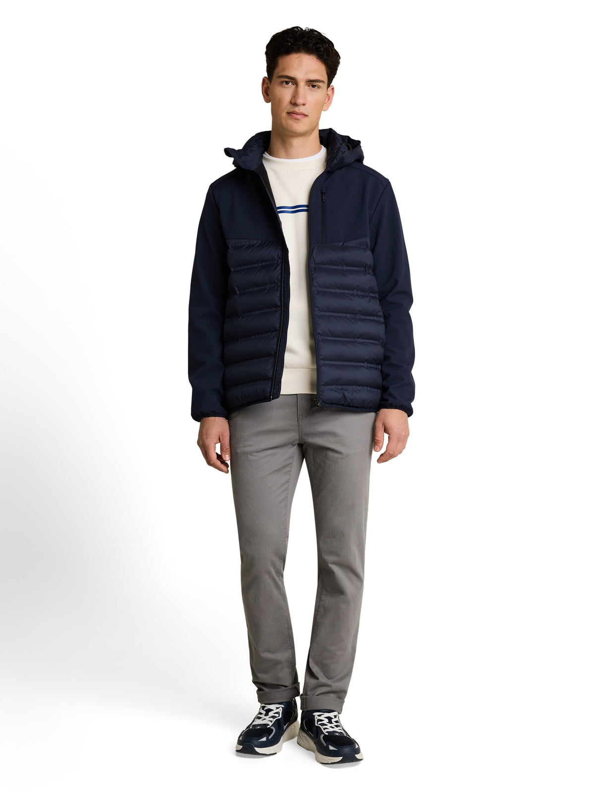 Tom Tailor Navy Jacket with Stand-Up Collar & Hood