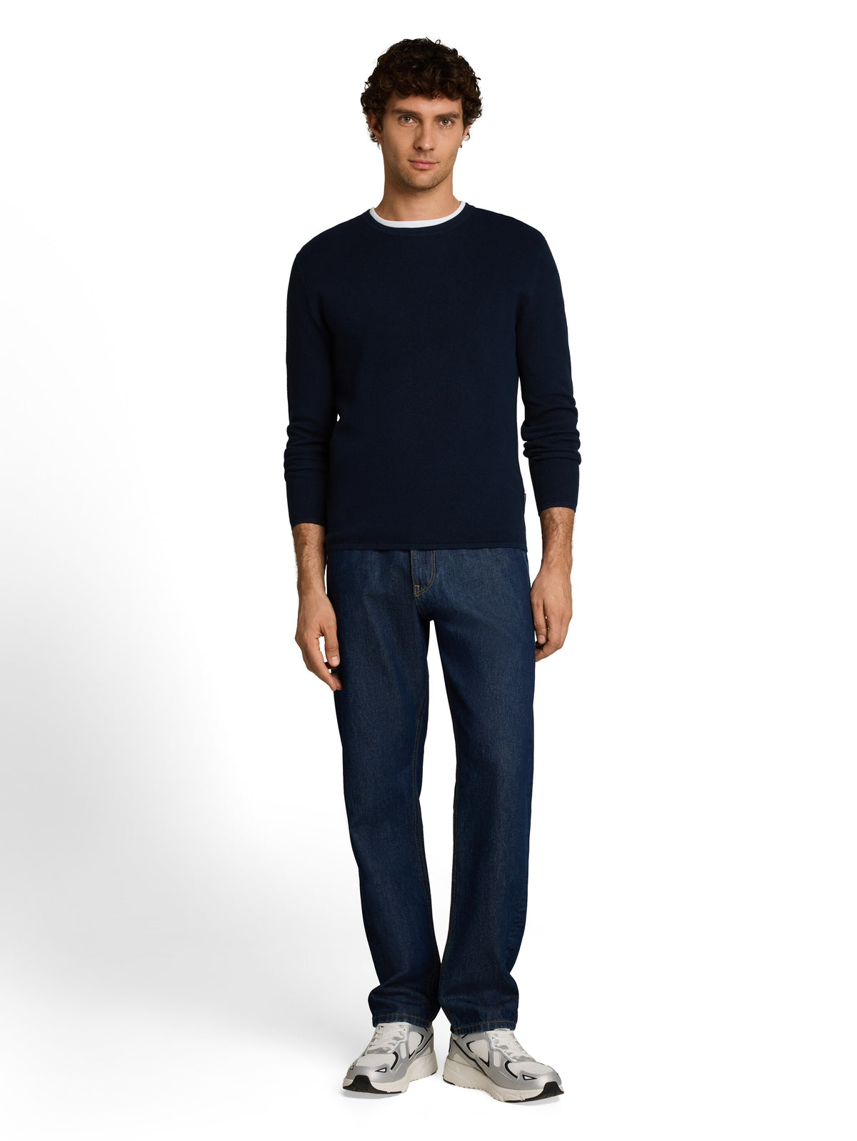 Tom tailor Navy Cotton knitted Jumper Pullover