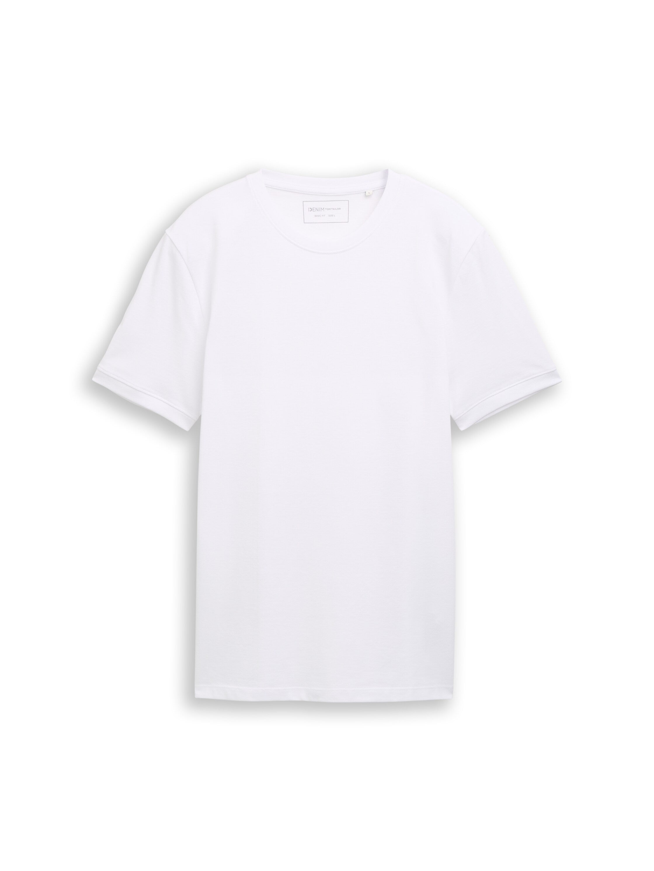 Tom Tailor White Basic Plain T-Shirt