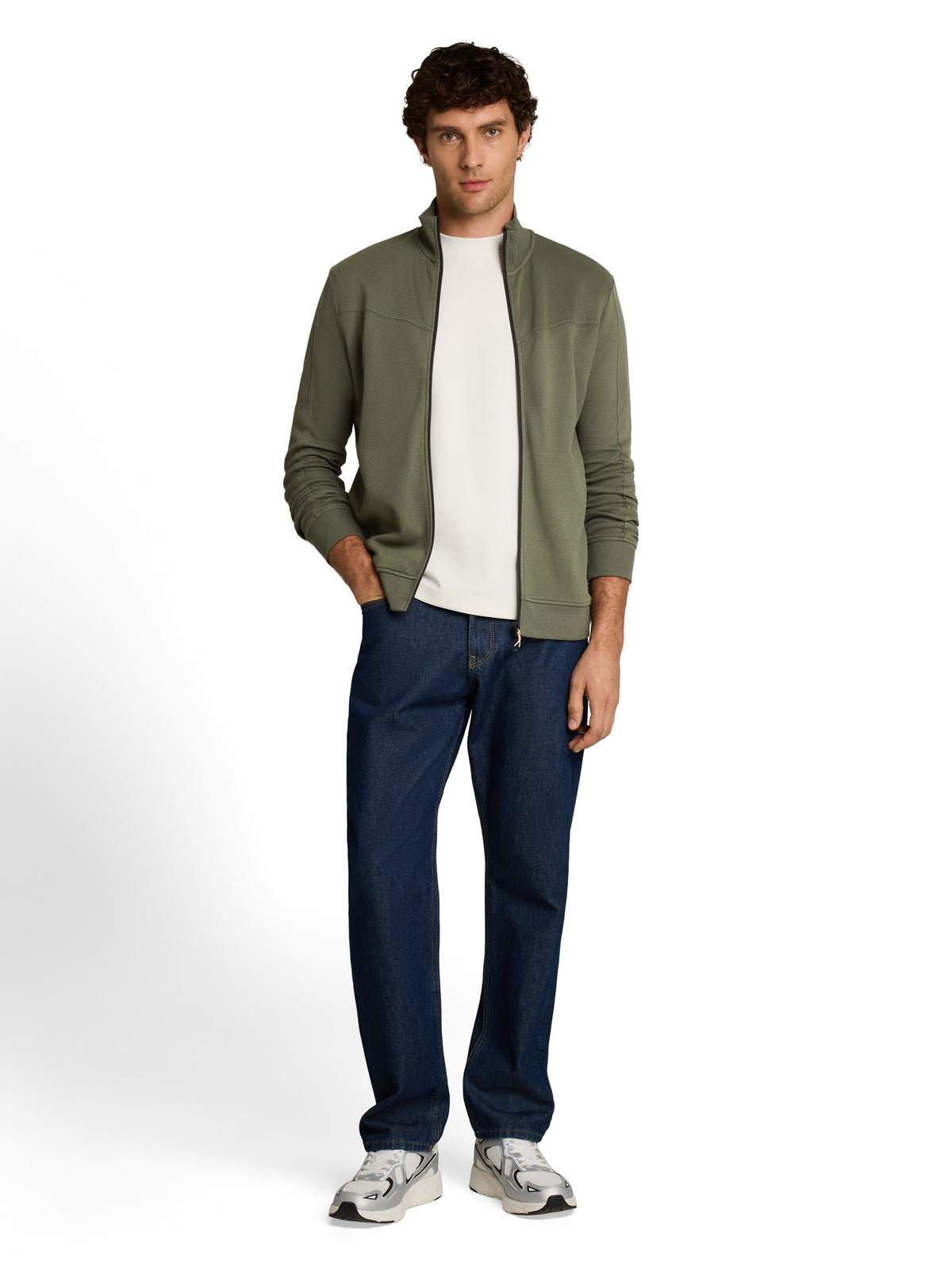 Tom Tailor Oliver Green Cotton Sweatshirt Jacket