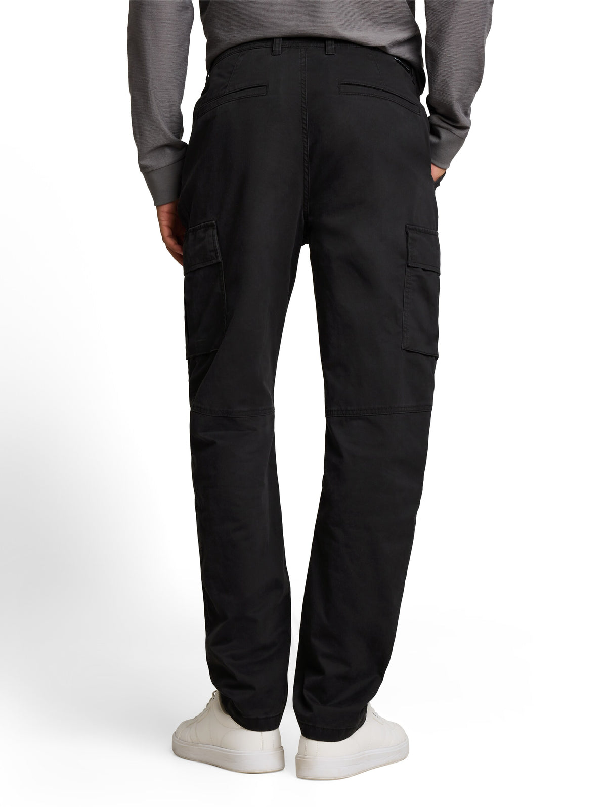 Tom Tailor Black Regular Cargo Pants with Side Pockets