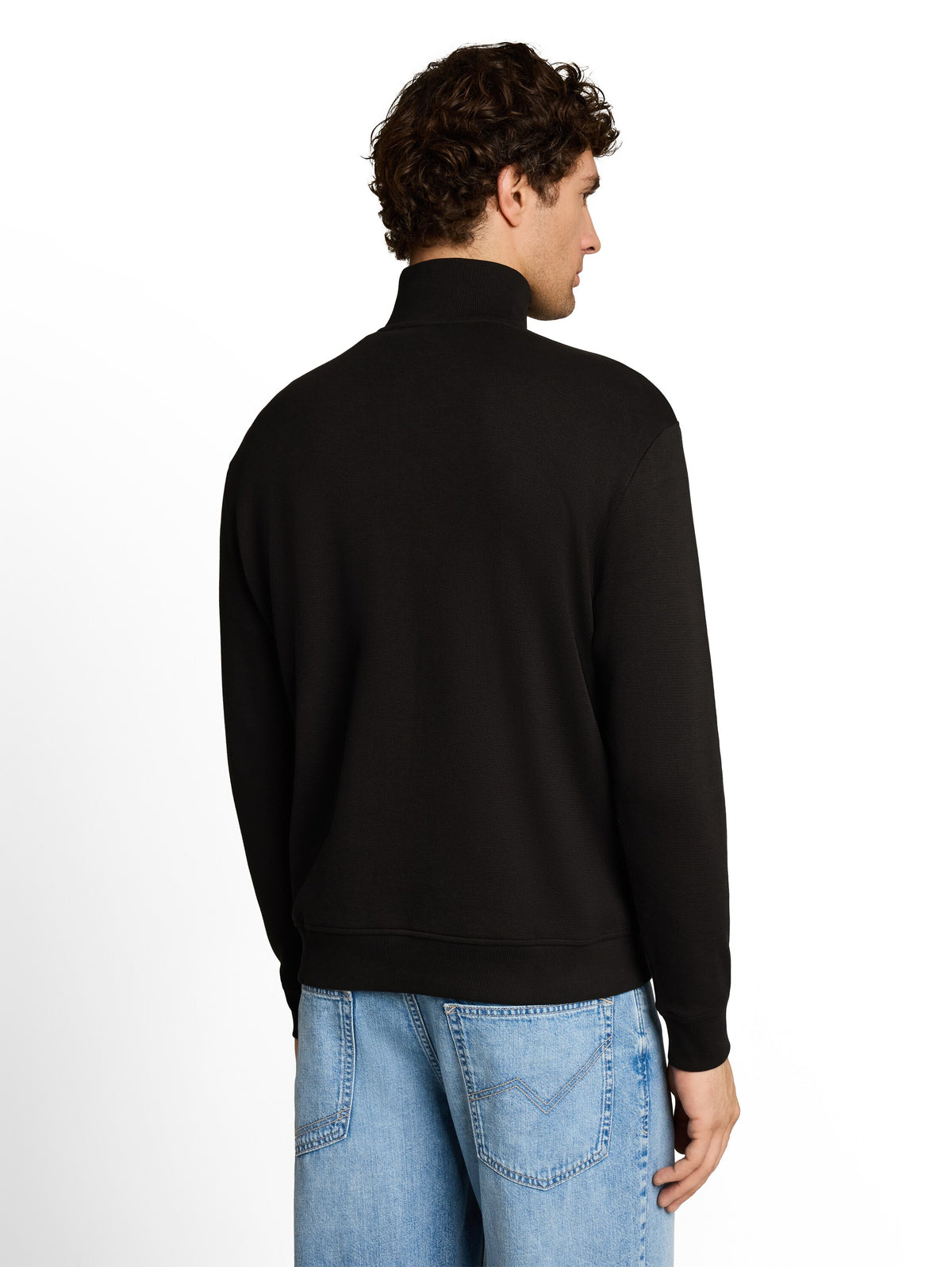 Tom Tailor Black Relaxed-Fit Troyer Sweatshirt