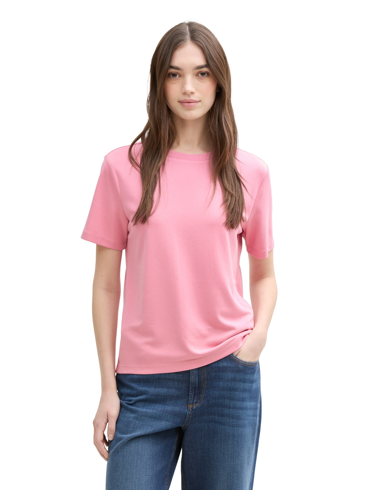 Tom Tailor Pink Basic Loose Fit Dusty T-Shirt