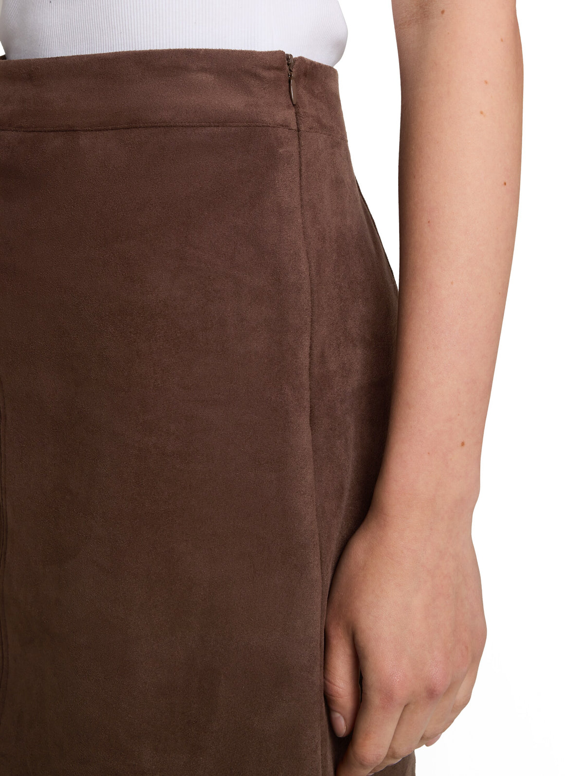 Tom Tailor Brown Suede-Effect Mini Skirt