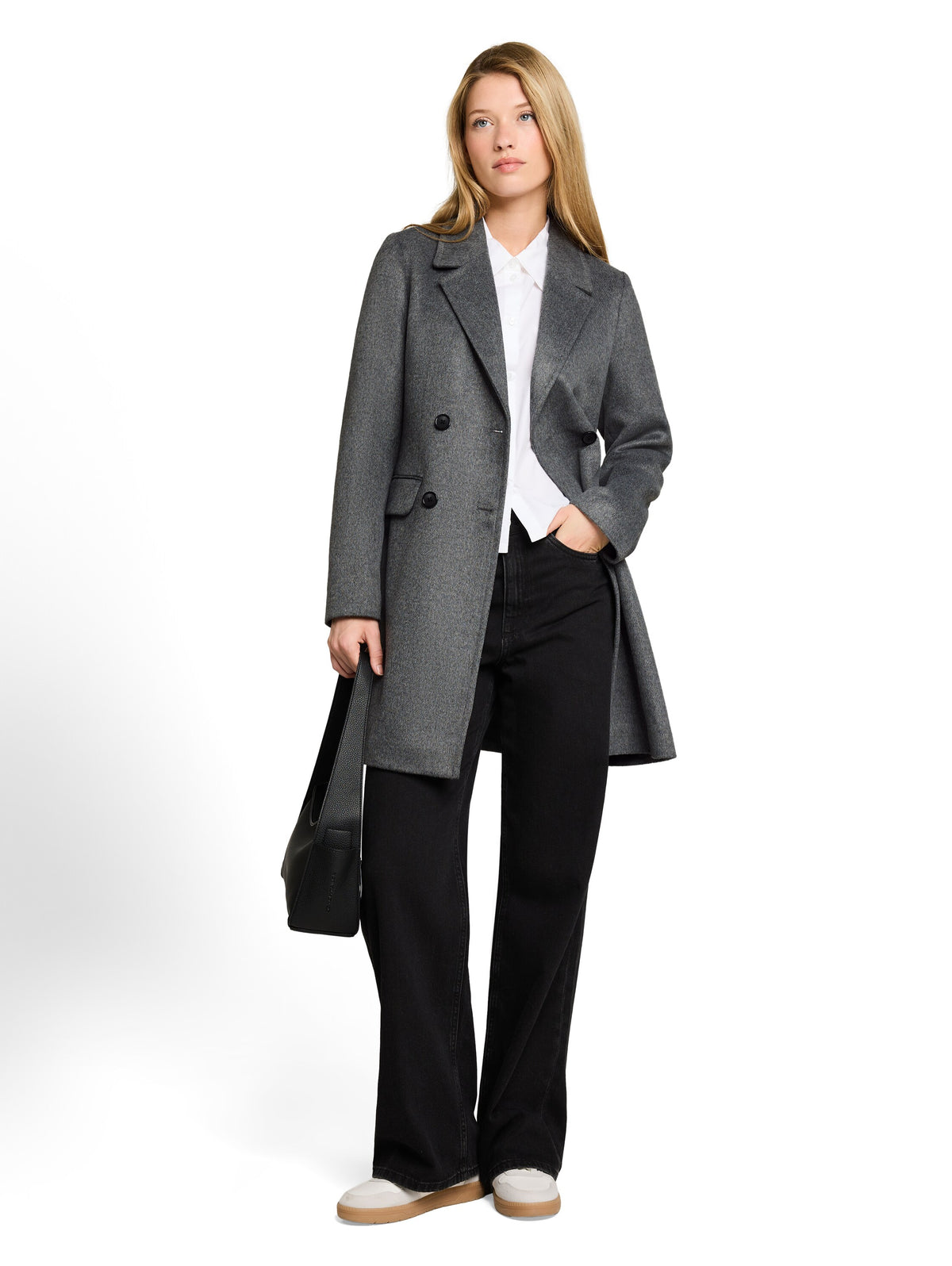 Tom Tailor Grey Slim-fit Coat with Side Pockets