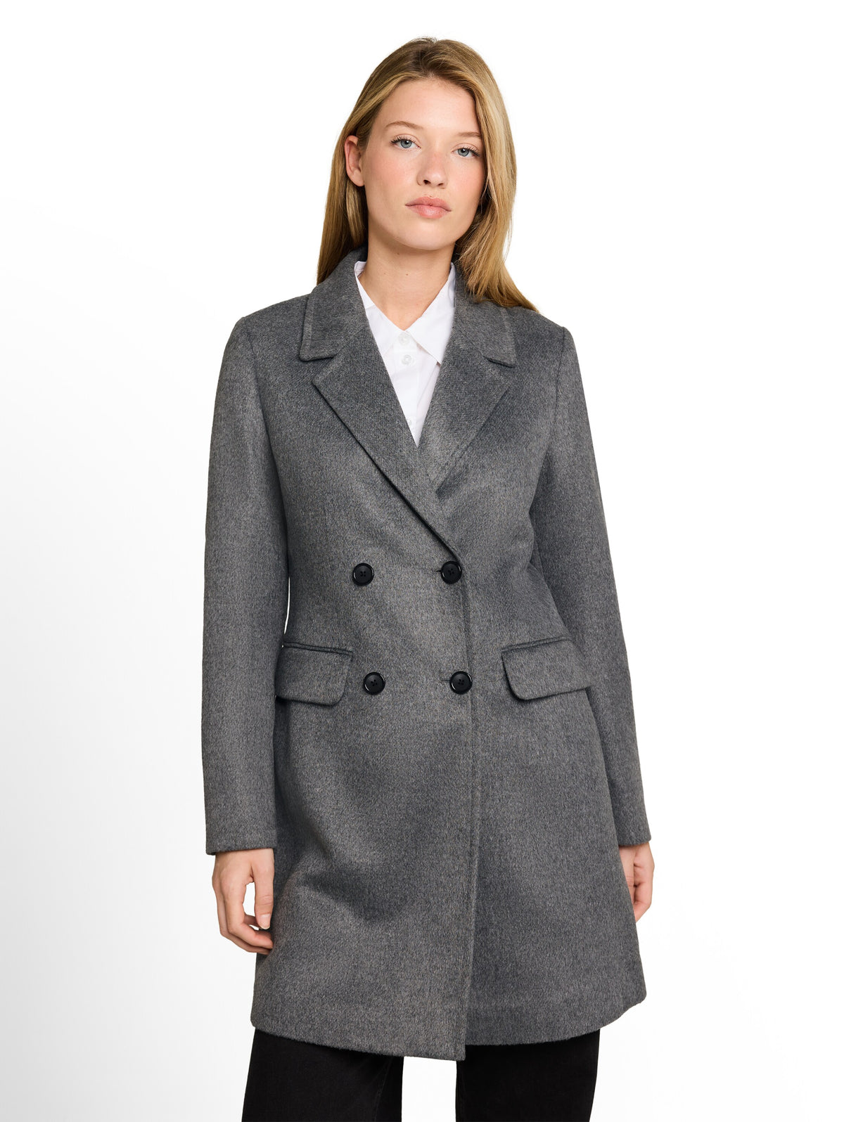 Tom Tailor Grey Slim-fit Coat with Side Pockets