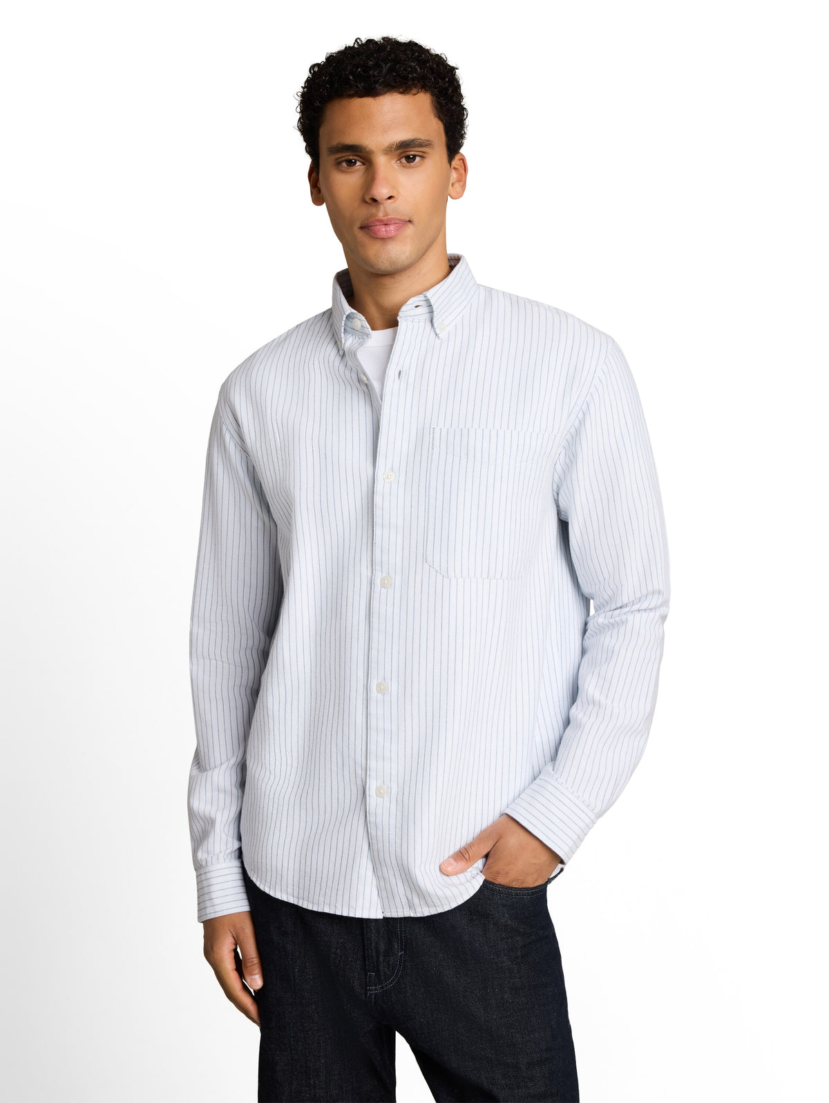 Tom Tailor Relaxed Fit Light Blue Shirt with Striped Design