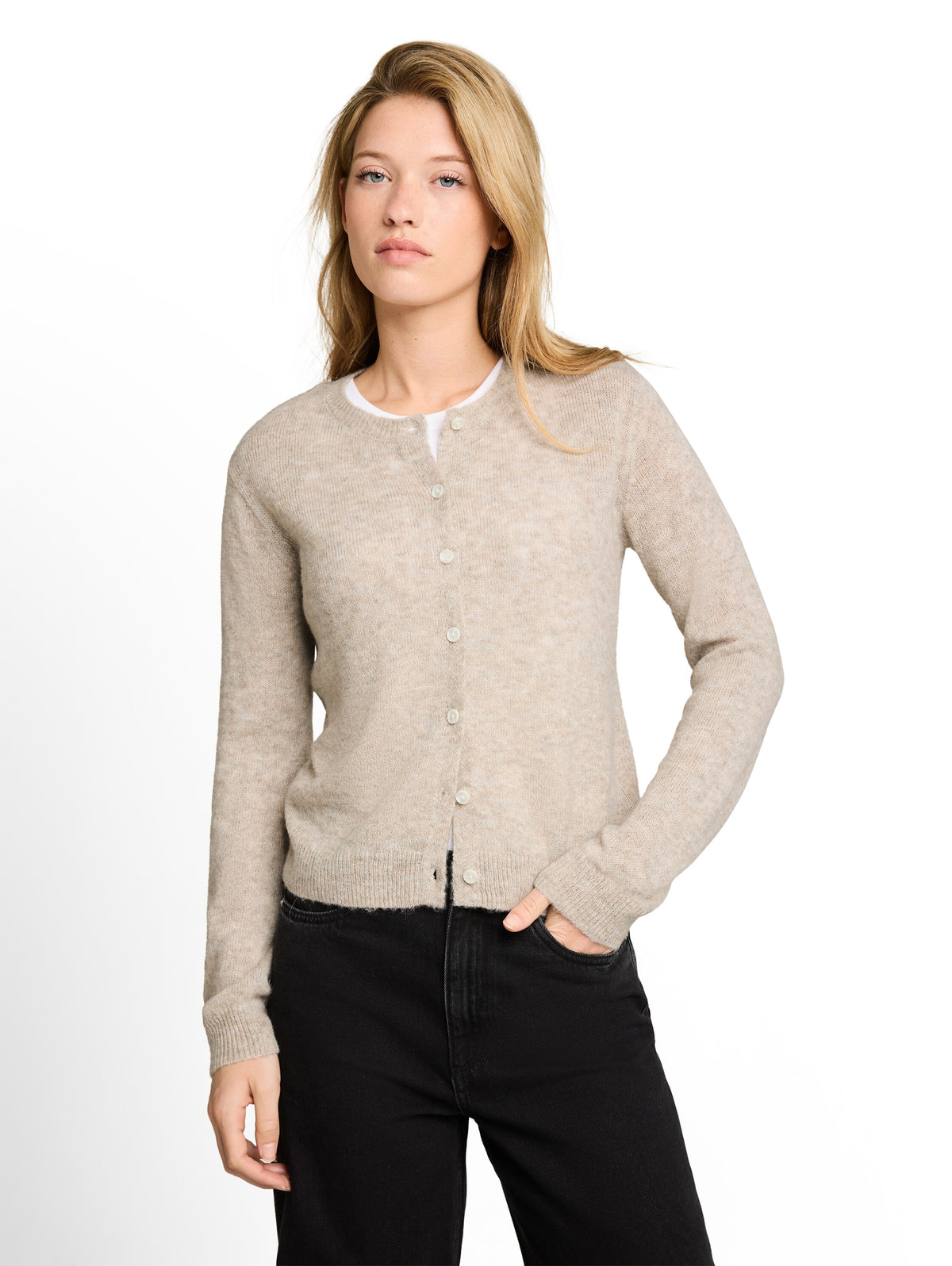 Tom Tailor Beige Cardigan With Alpaca Blend