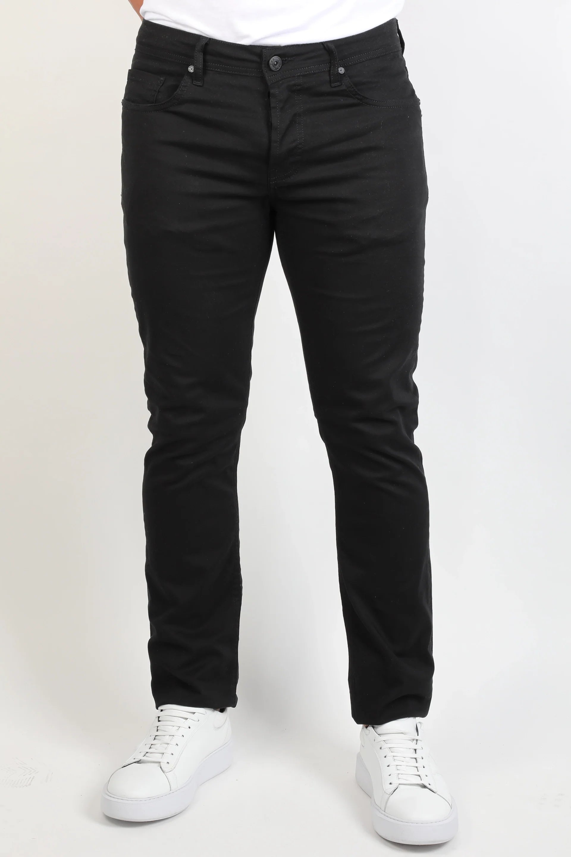 Slim Straight Black Jeans With Five Pocket Style