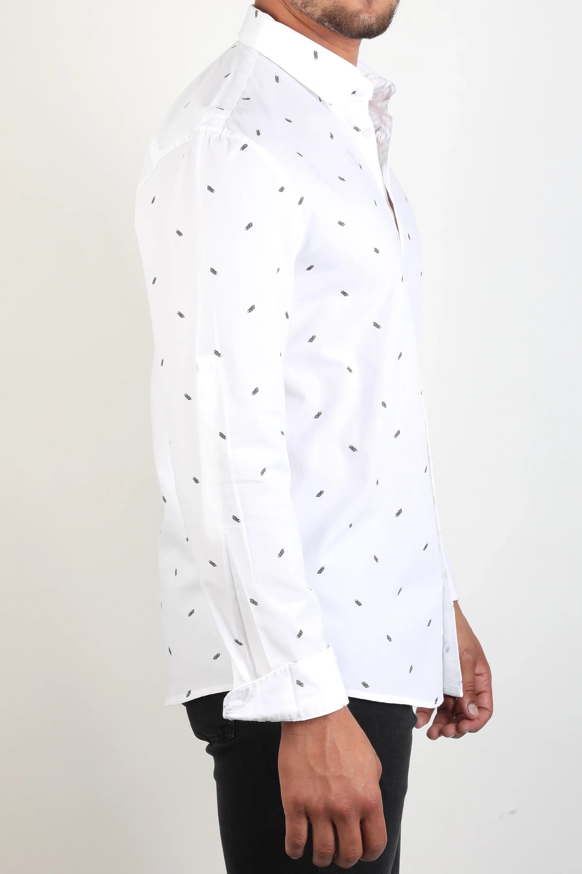 Tom Tailor Long Sleeve Printed White Shirt