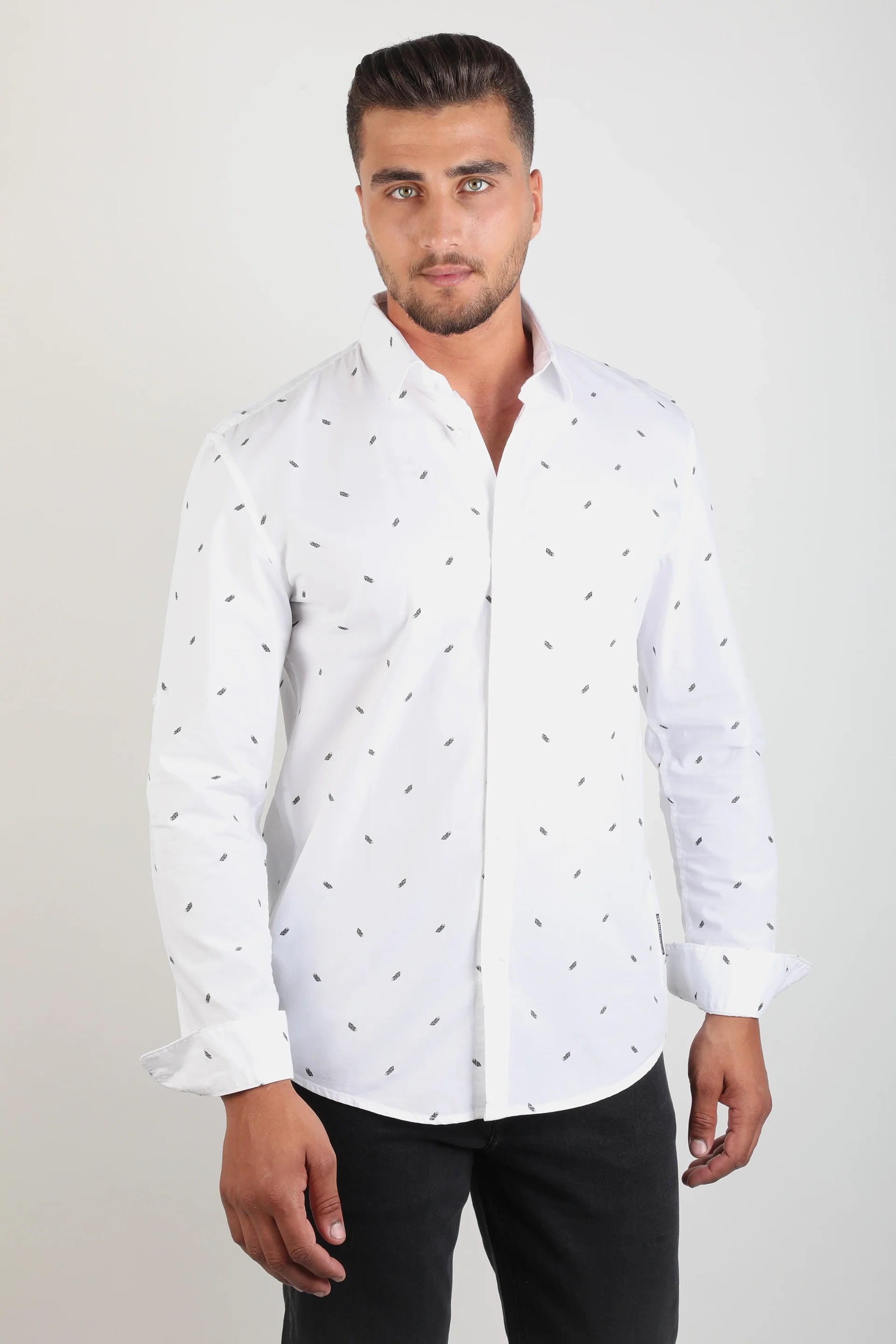 Tom Tailor Long Sleeve Printed White Shirt