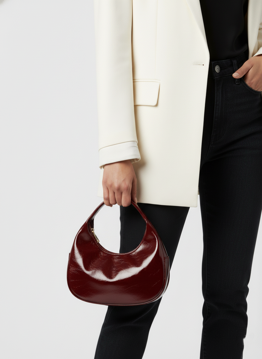 Stylish Bordo Shoulder Bag With Modern Design